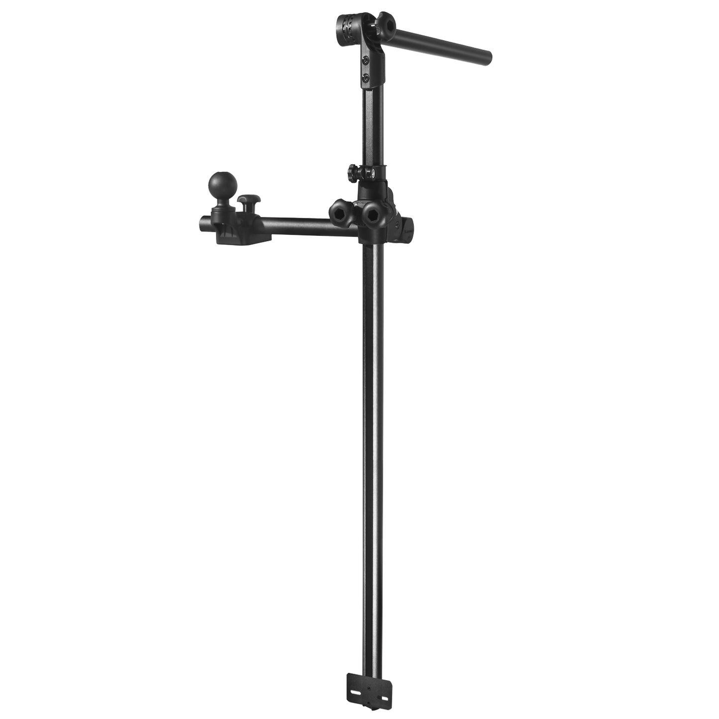Support de perche pour sondeur Livescope pour kayak, support de sondeur LiveScope pour Garmin et Lowrance, base perforable avec rotule de 1,5", compatible avec les supports RAM, bras à double douille de taille C (long)