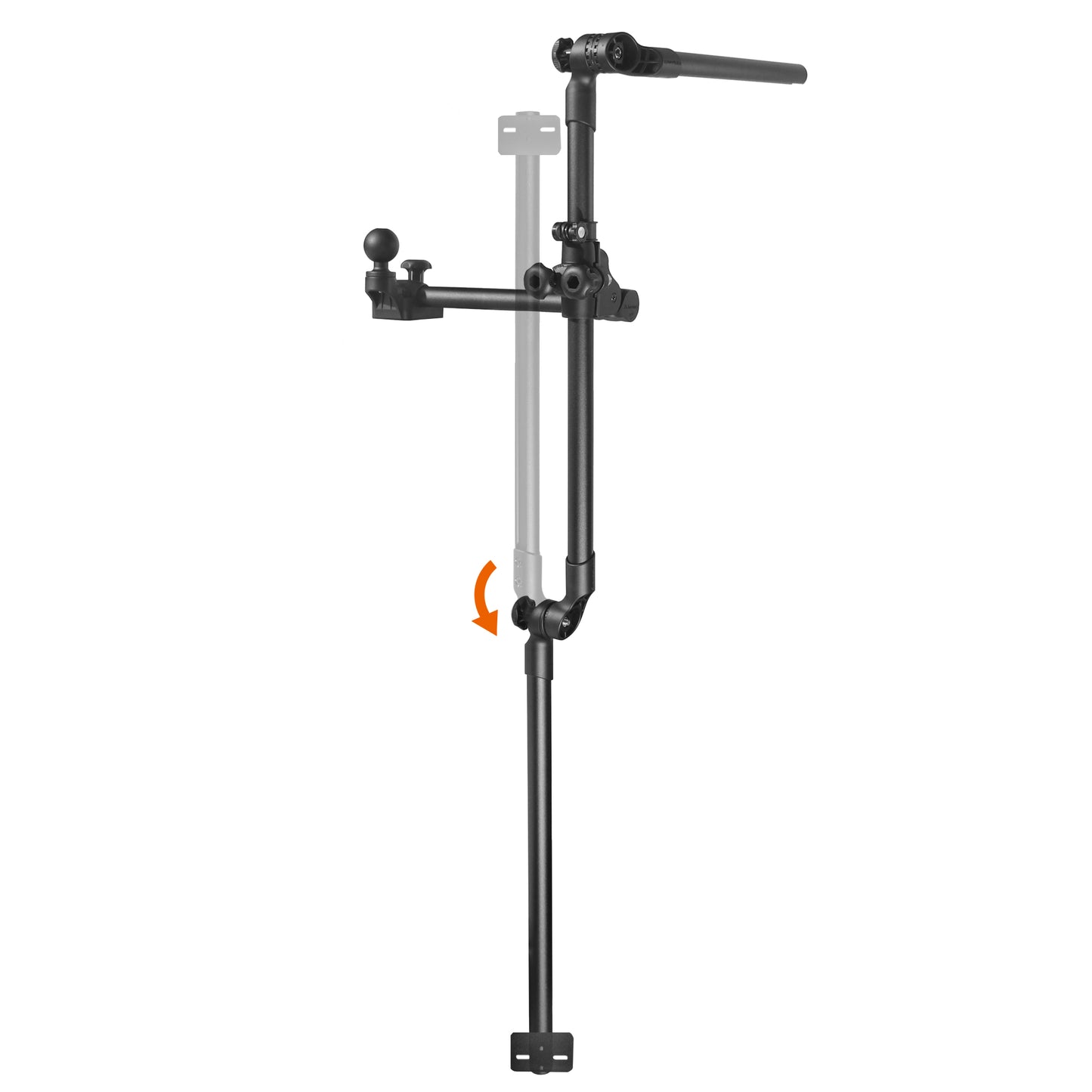 Support de perche pour sondeur Livescope pour kayak, support de sondeur LiveScope pour Garmin et Lowrance, compatible avec les supports RAM, bras à double douille de taille C/1,5" (extension pliable)