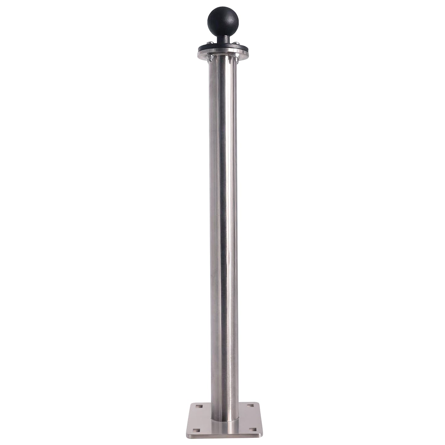WINDFRD All 304 Stainless Steel Mount Base with 17" Long Arm, Aluminum 1.5" Ball Adapter for Tablets/Fish Finders, Compatible with RAM, Arkon, iBolt and More 1.5 inches/C Size Ball Double Socket Arm