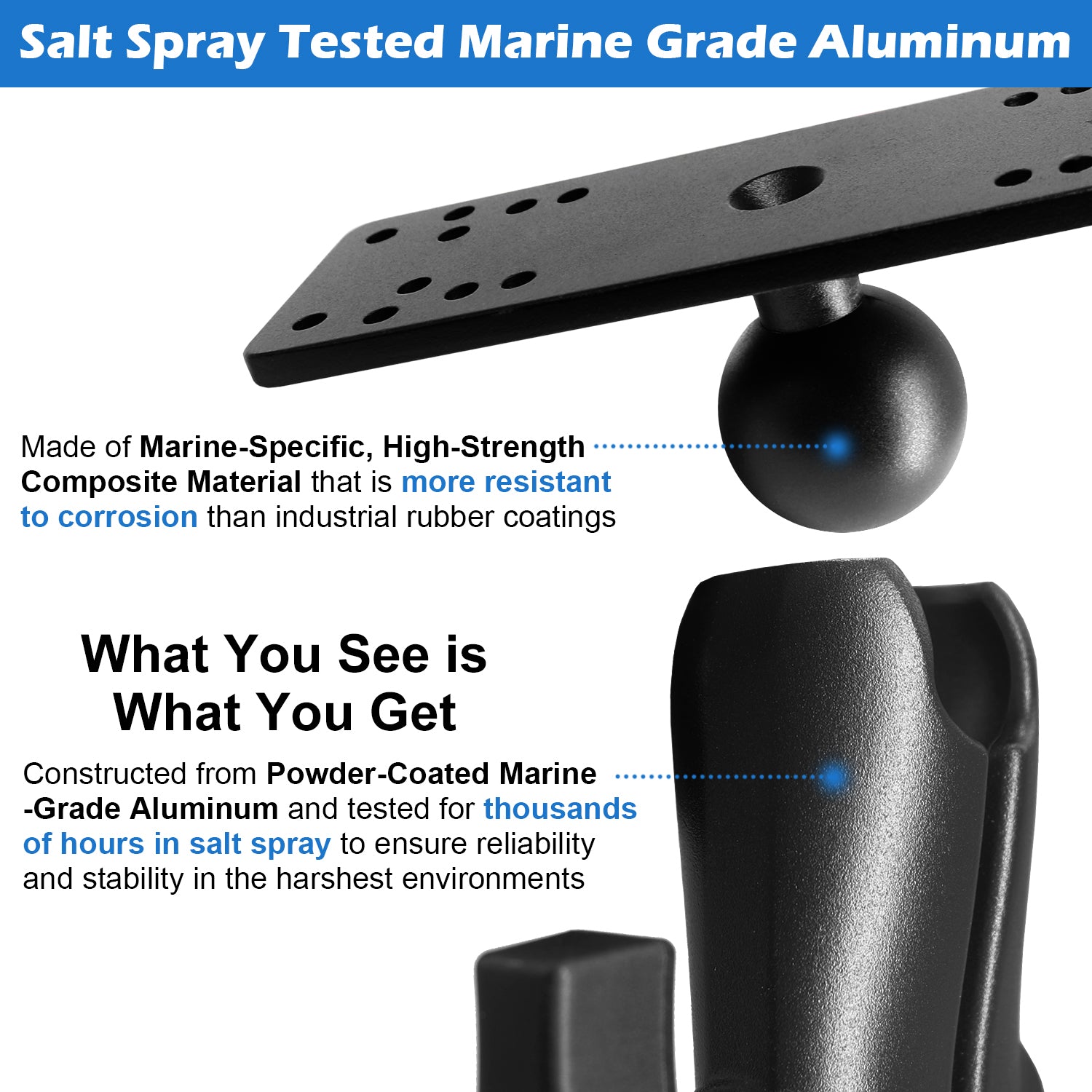 1.5" Ball Fish Finder Mount with Medium Arm