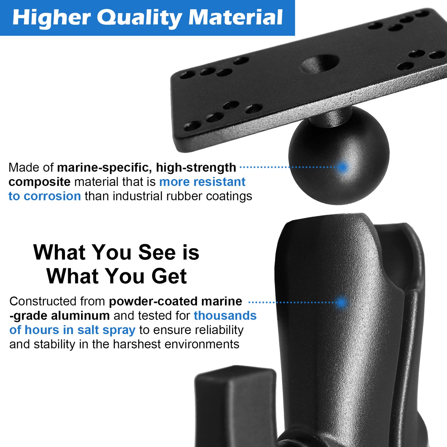 1.5" Ball Fish Finder Mount for Hummingbird