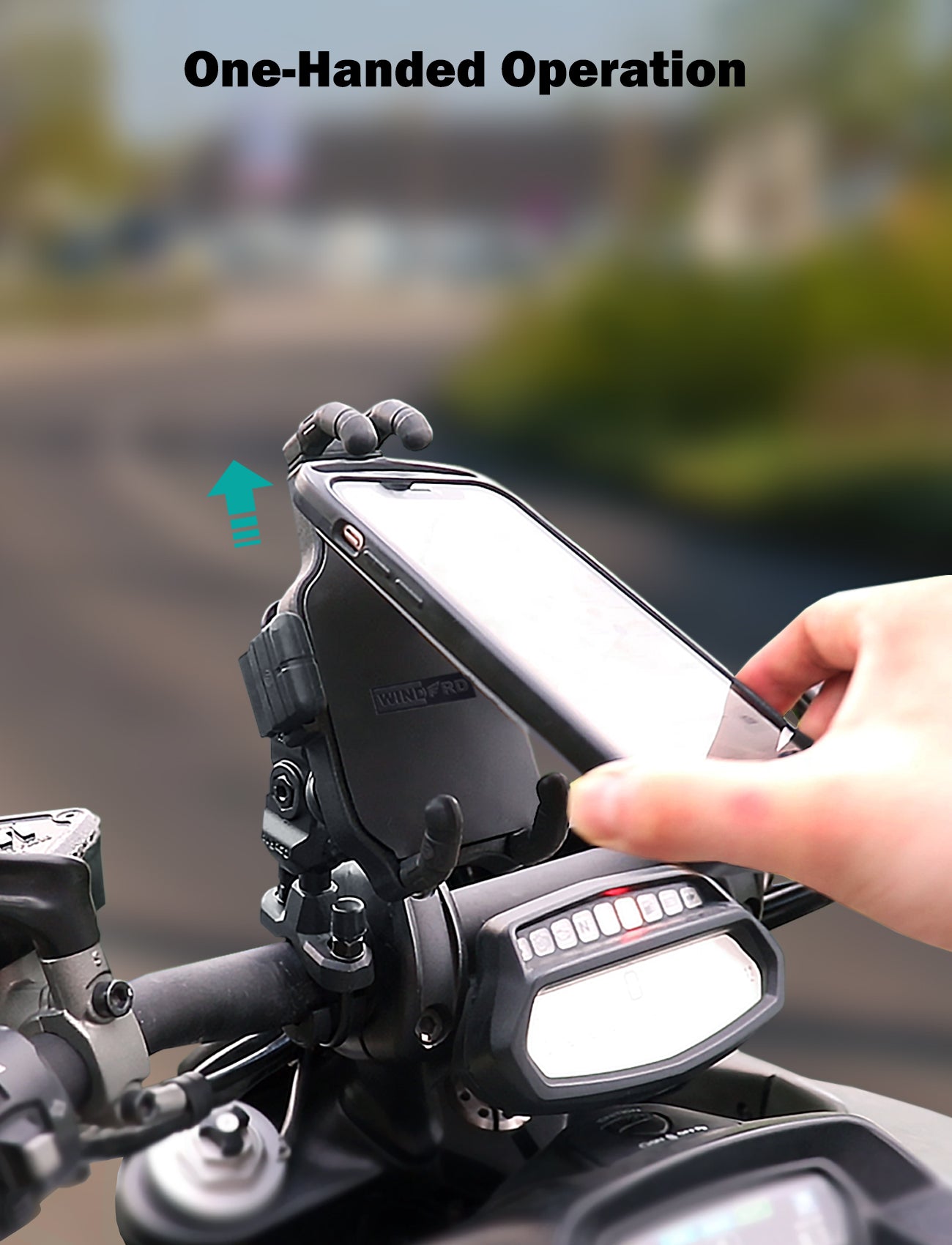 Support de téléphone pour guidon de moto avec amortisseur de vibrations