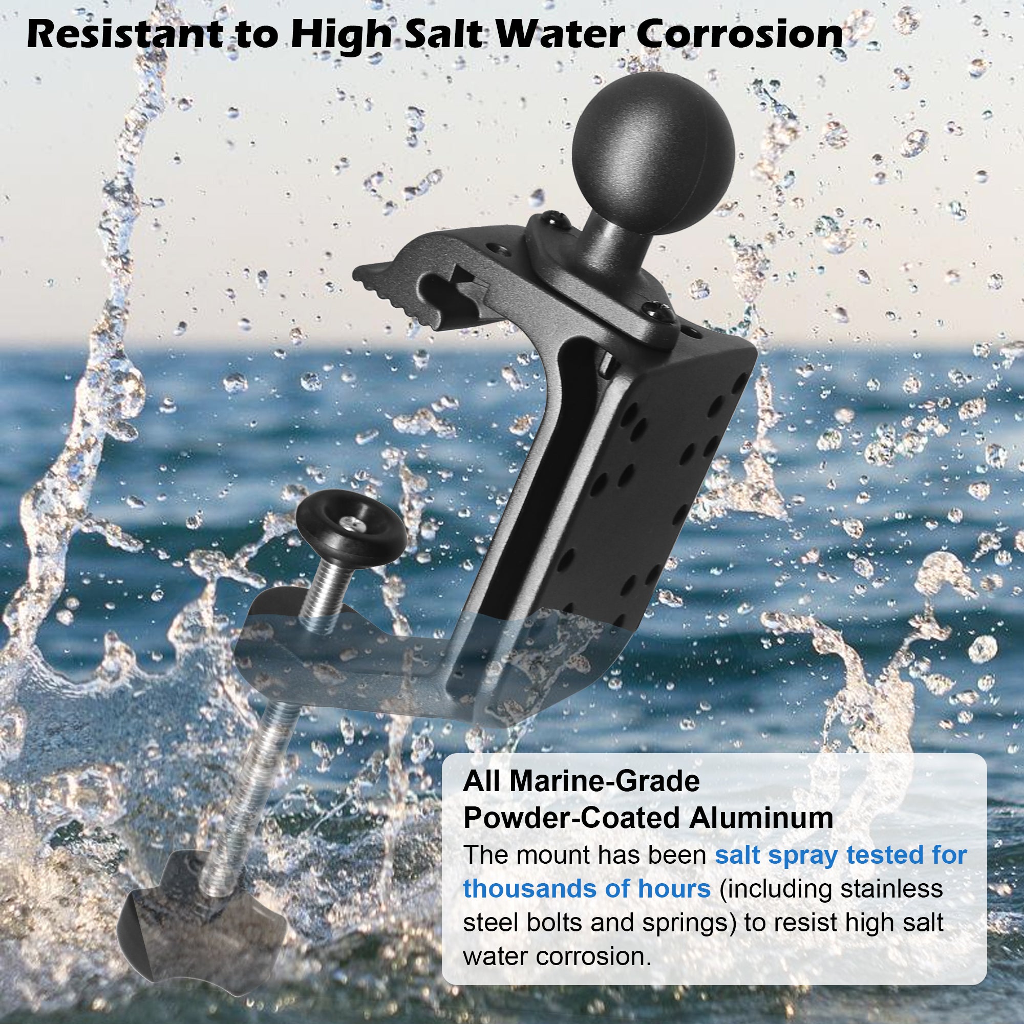 Aluminum Heavy Duty Large C-Clamp Opening Mount Base with 1.5'' Ball