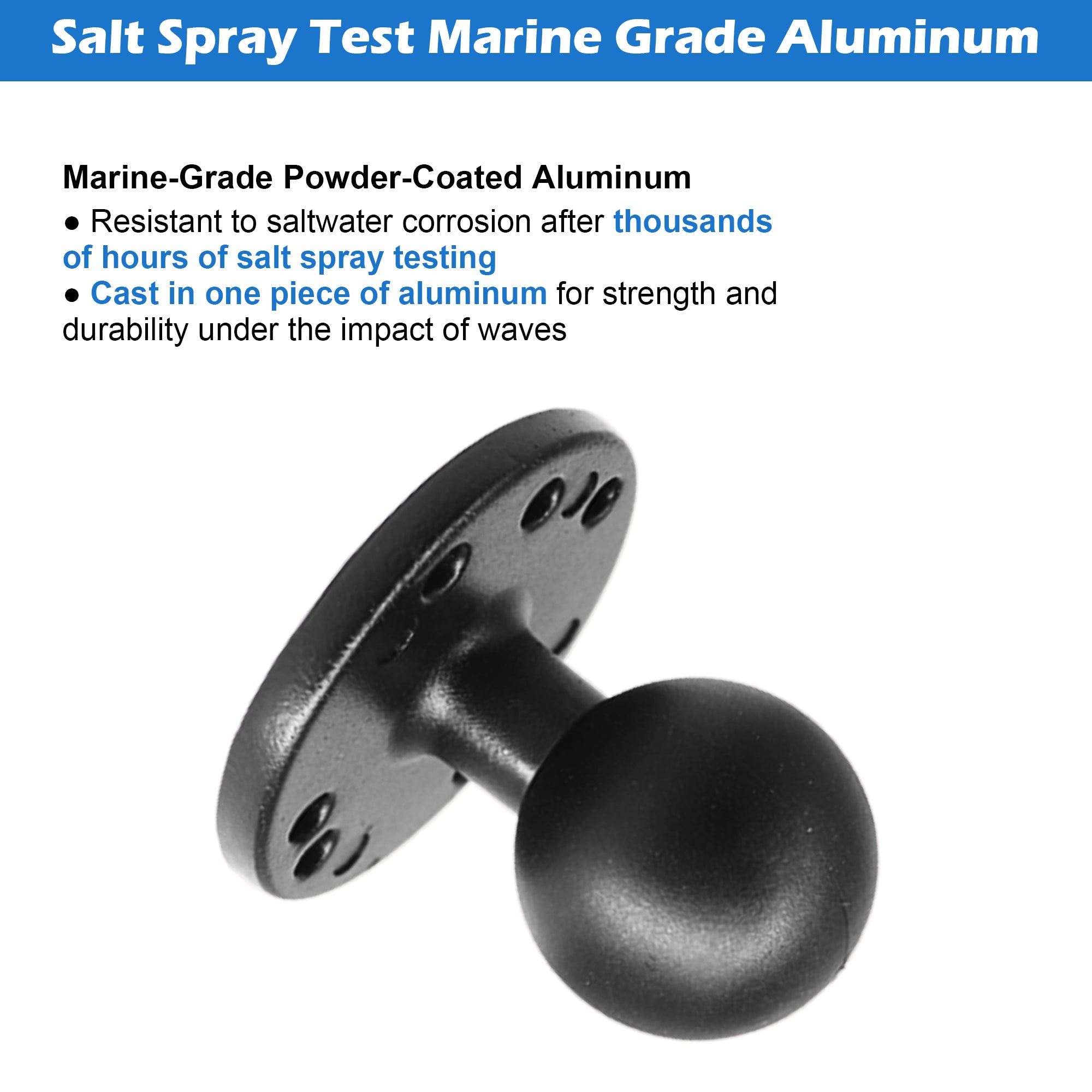 All Aluminum 1.5" AMPS Hole Round Plate for Tablets/Fishfinders