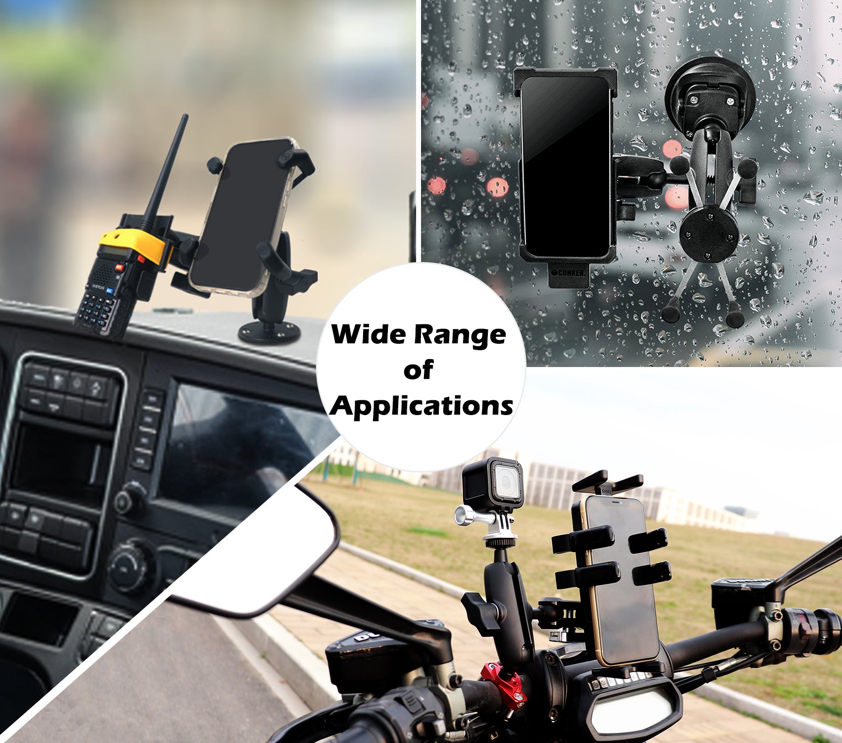 Aluminum 2-in-1 Double Socket Arm with 1" Ball