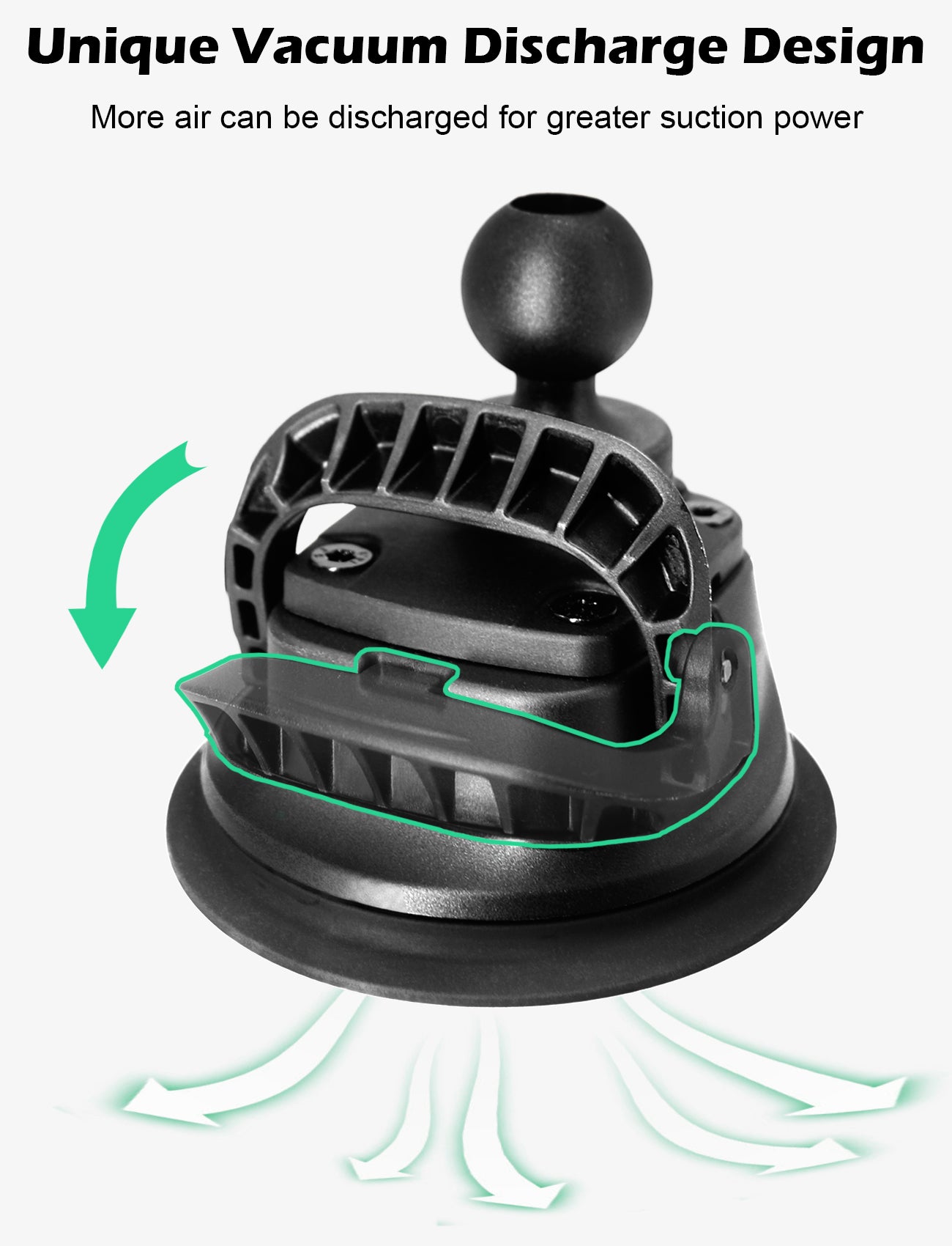 Base à ventouse avec boule de 1 pouce/taille B
