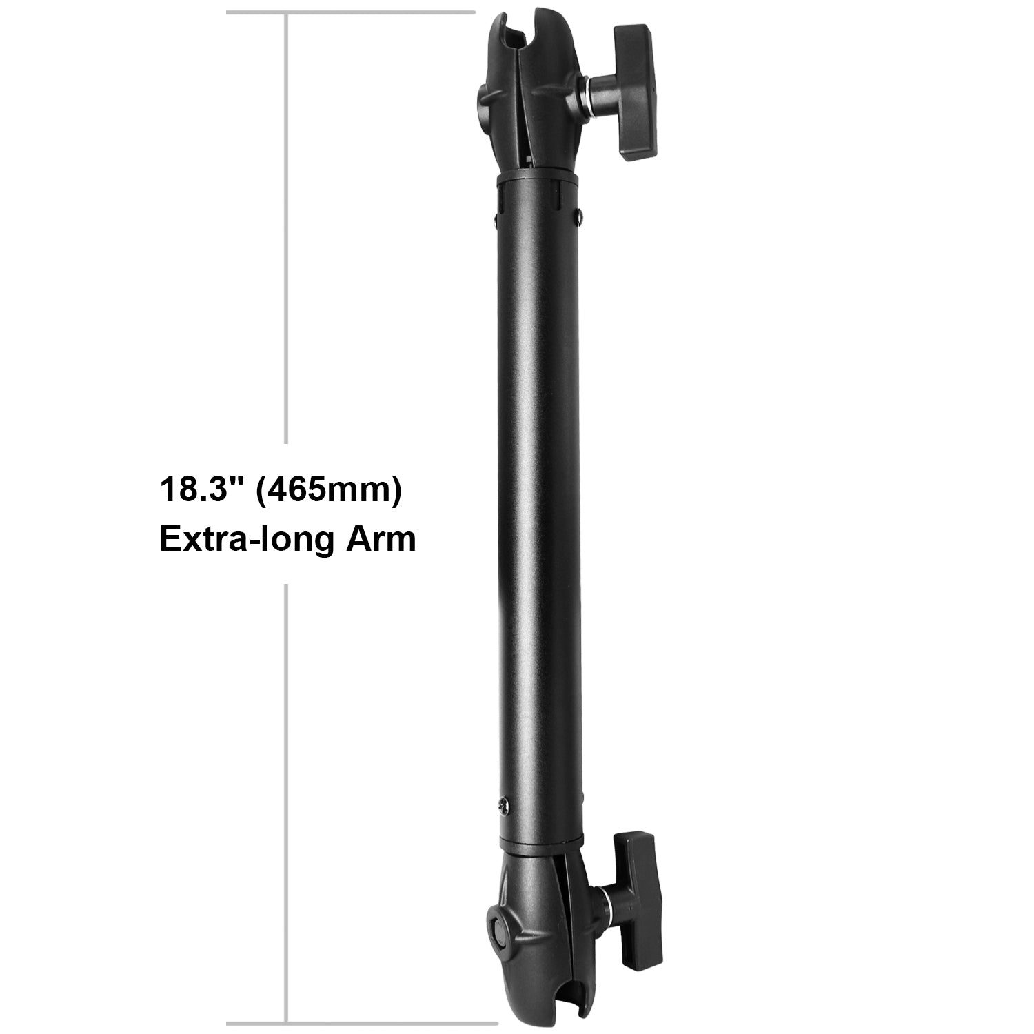 Aluminum Extension(18.3"/46.5cm) Double Socket Arm for 1.5 Inches / C Size / 38mm Ball Accessories