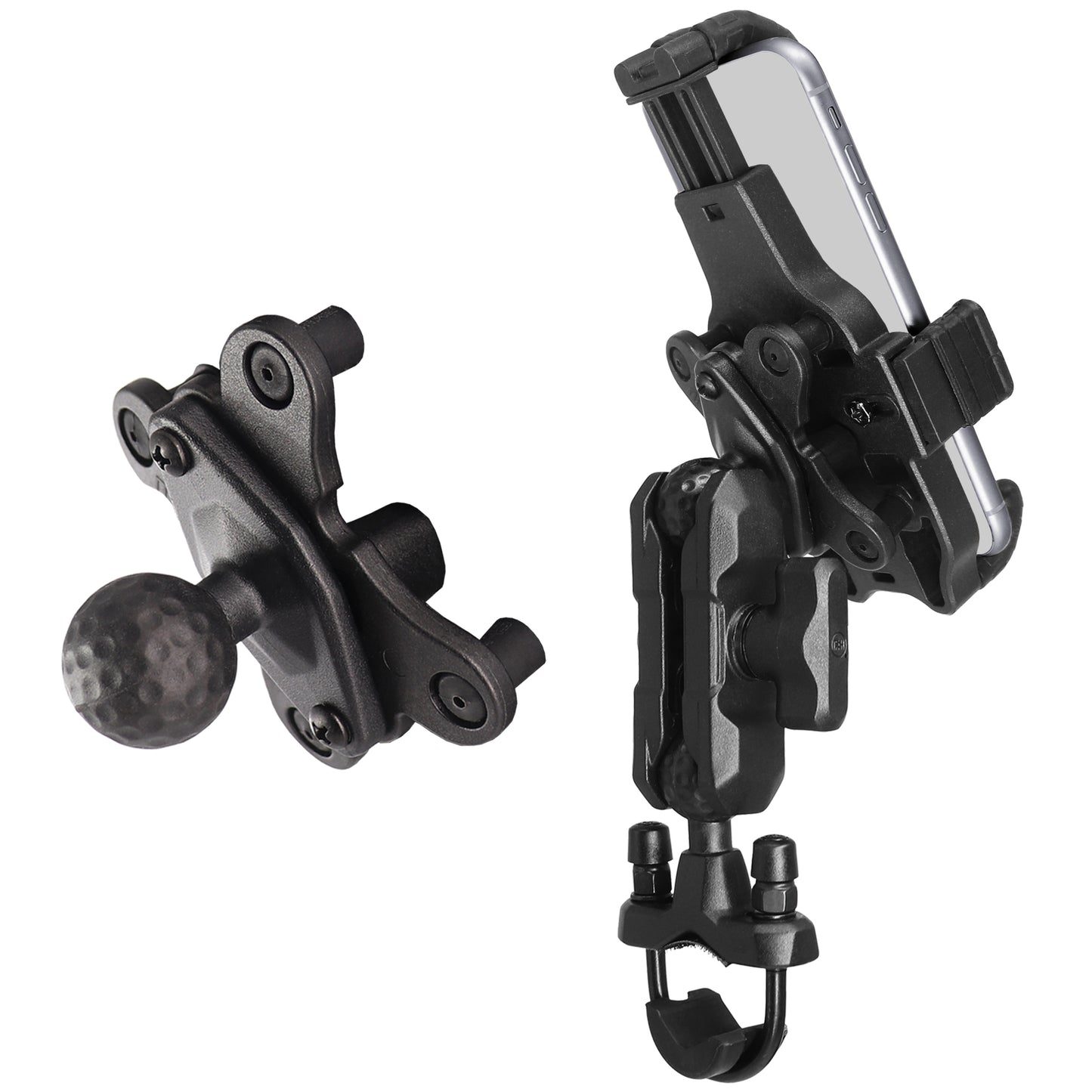 Support de téléphone pour guidon de moto avec amortisseur de vibrations