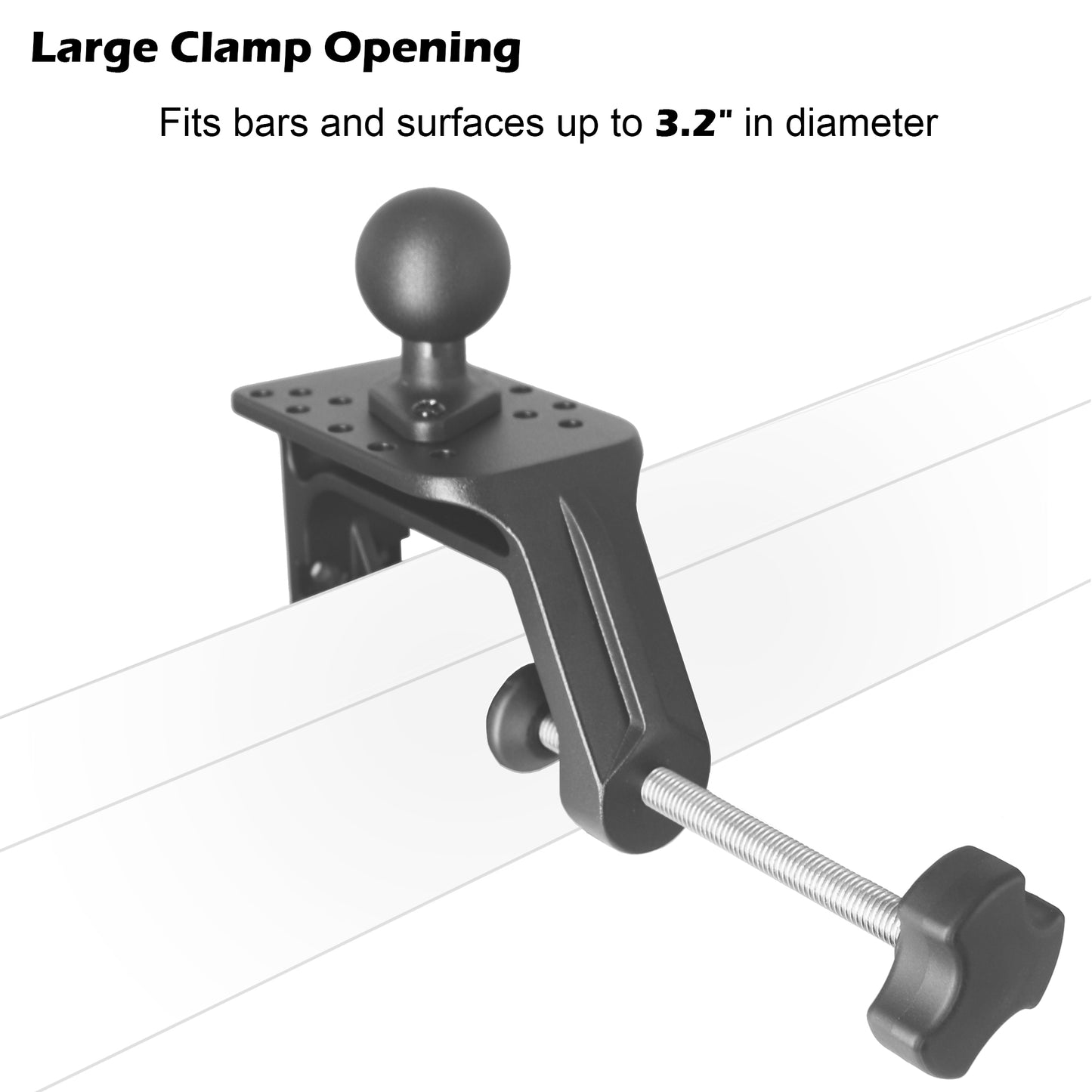 Base de montage en aluminium robuste avec grande ouverture de serrage en C et boule de 1,5", poignée de bureau/plate-forme latérale, dégagement rapide, compatible avec les supports RAM C, bras à double douille à boule de 1,5 pouce