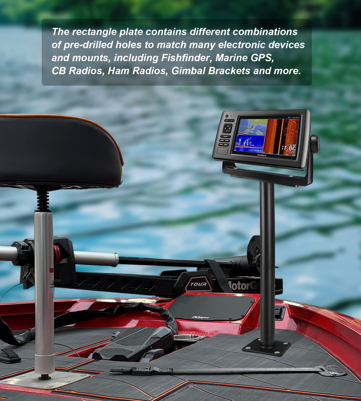 WINDFRD All Aluminum Fish Finder Mount, Marine Electronics Mount Holder for Boat, Securely Holds 5" to 16" Screens, Compatible with Garmin, Lowrance and More Depth Finder