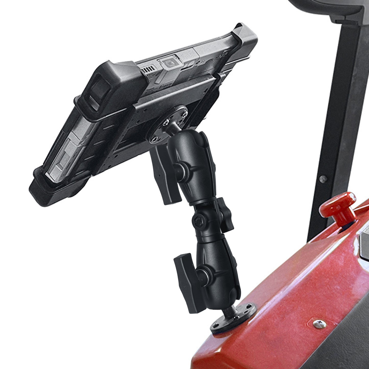 1.5" Double Ball Mount with Two AMPS Round Plates, Tablet, Fish Finder Mount, Double Socket Swivel Ratchet Arm with 1.5 inches / 38mm / C Size Ball, Compatible with RAM, Arkon, iBolt and More