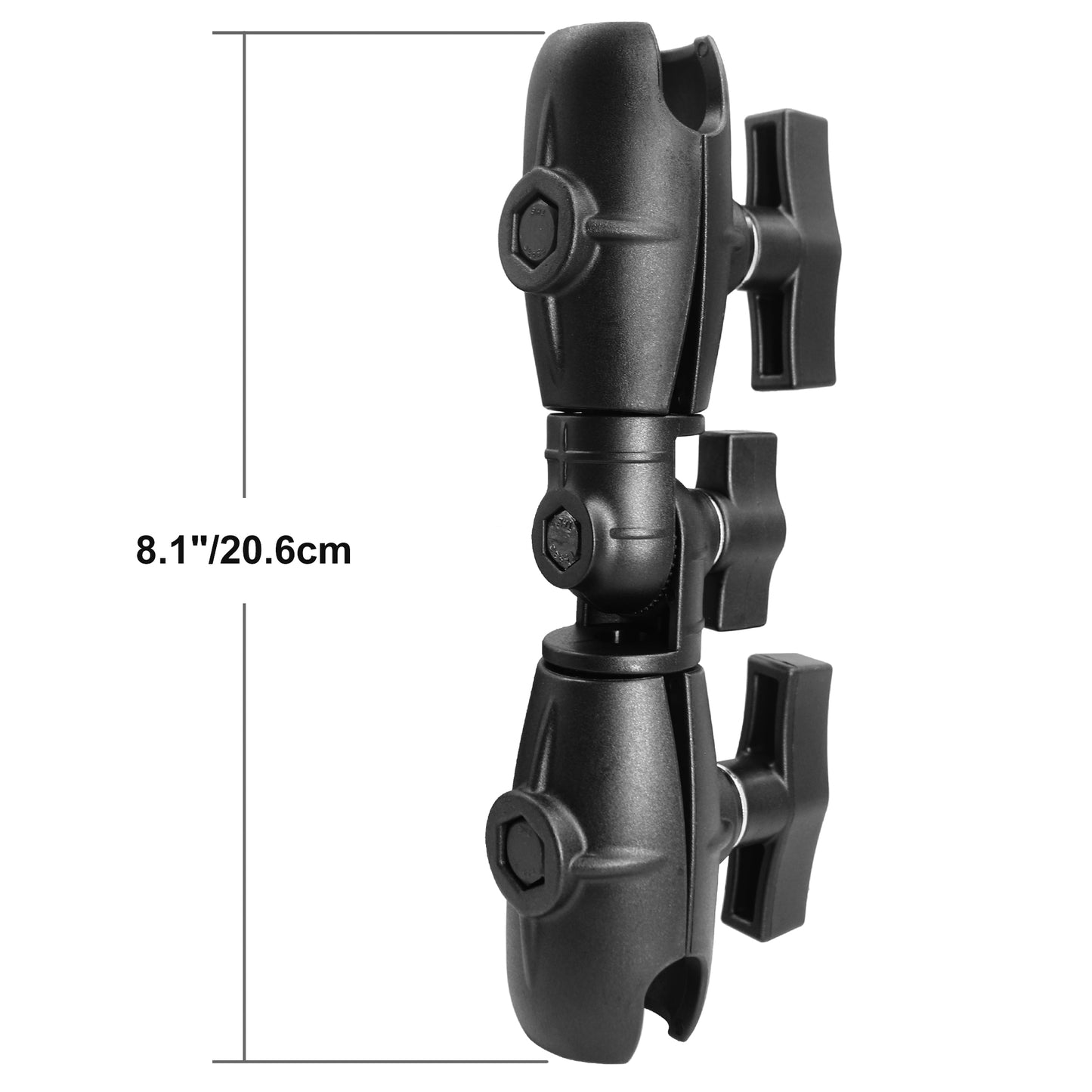 Bras à cliquet pivotant à double douille WINDFRD 8,1", compatible avec support RAM, accessoires à bille iBolt 1,5" / taille C / 38 mm, rotation à 360 degrés, réglable