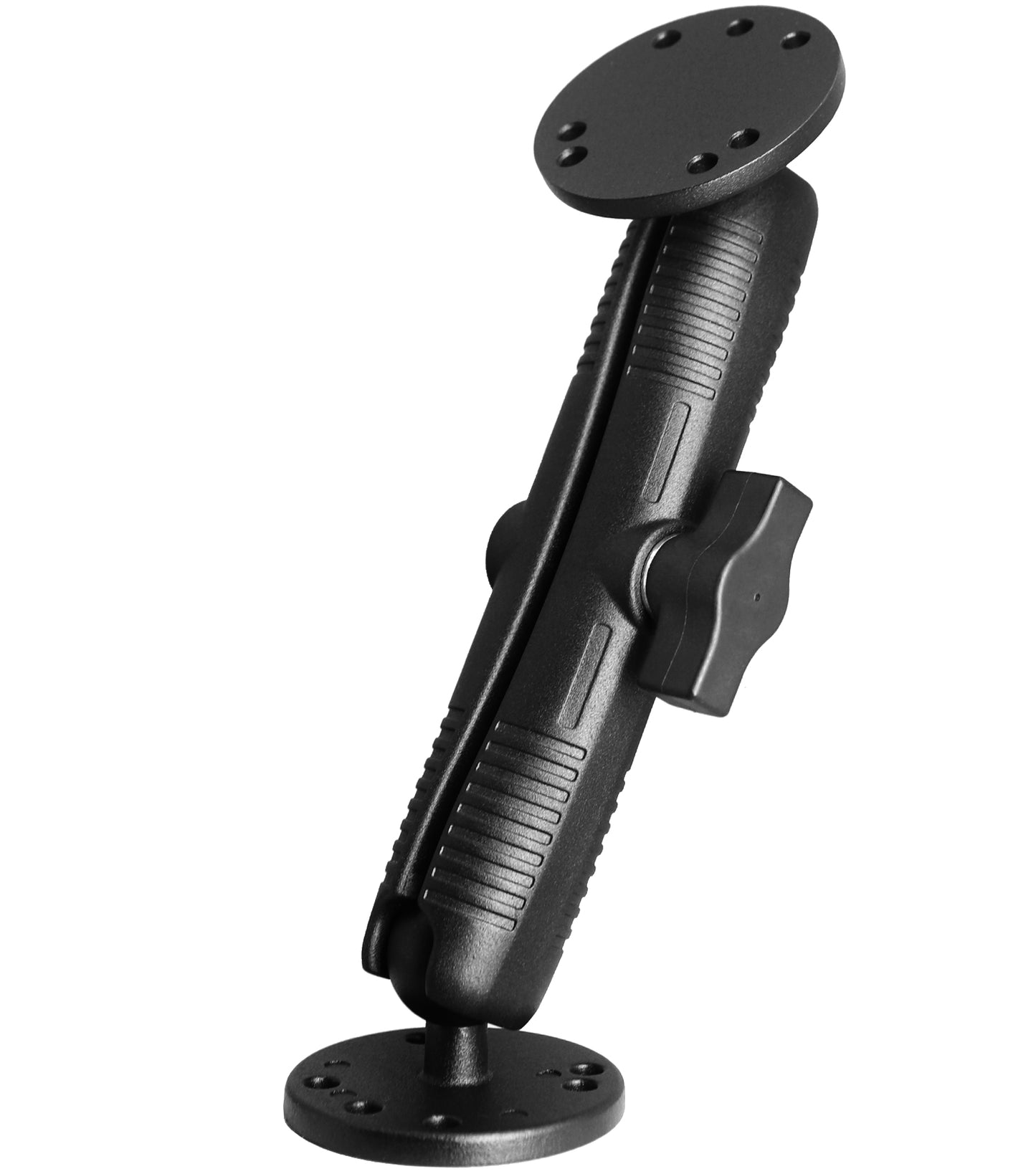 Support à double rotule 1" avec deux plaques rondes AMPS, bras en aluminium long (17 cm/6,7") et adaptateurs à rotule 1"/25 mm/taille B, compatible avec RAM, Arkon, iBolt et plus encore.