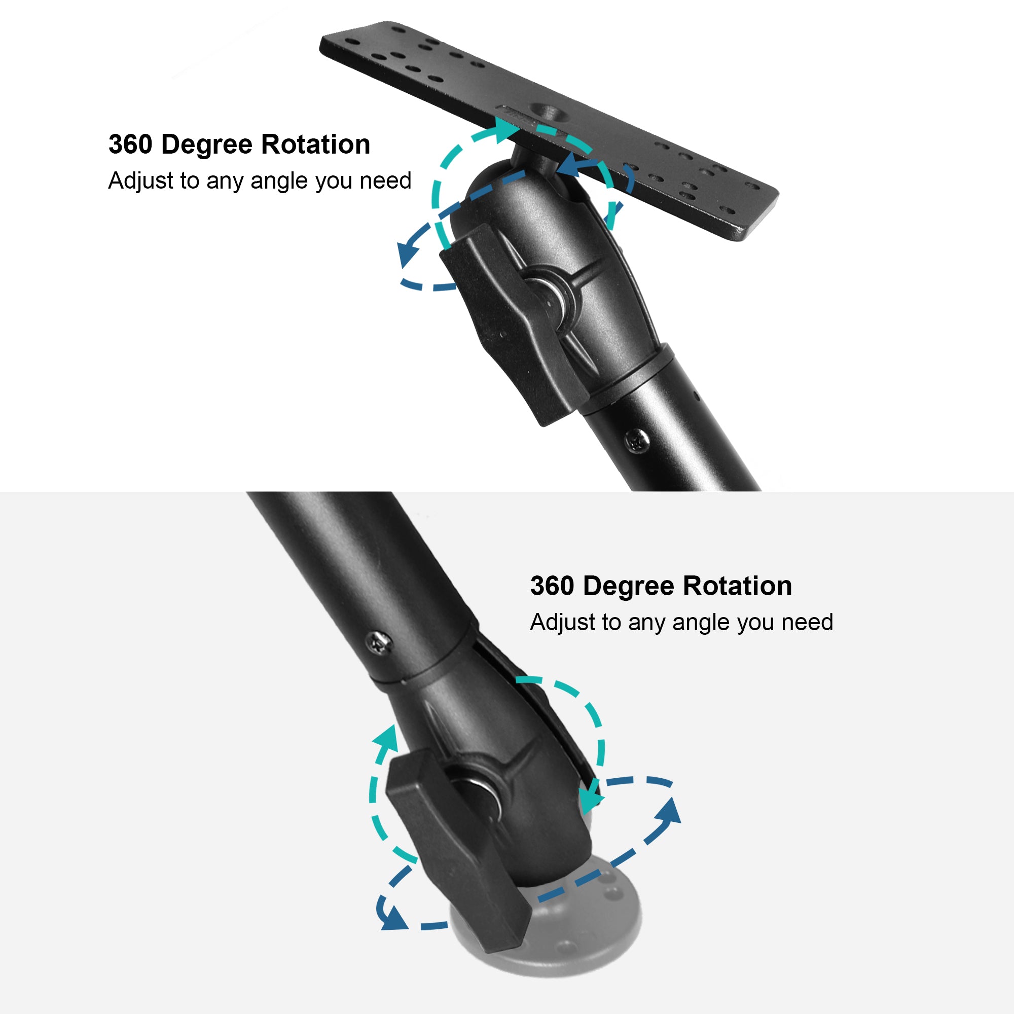 1.5" / C Size Ball Aluminum Fish Finder Mount with Extension(18.3") Arm