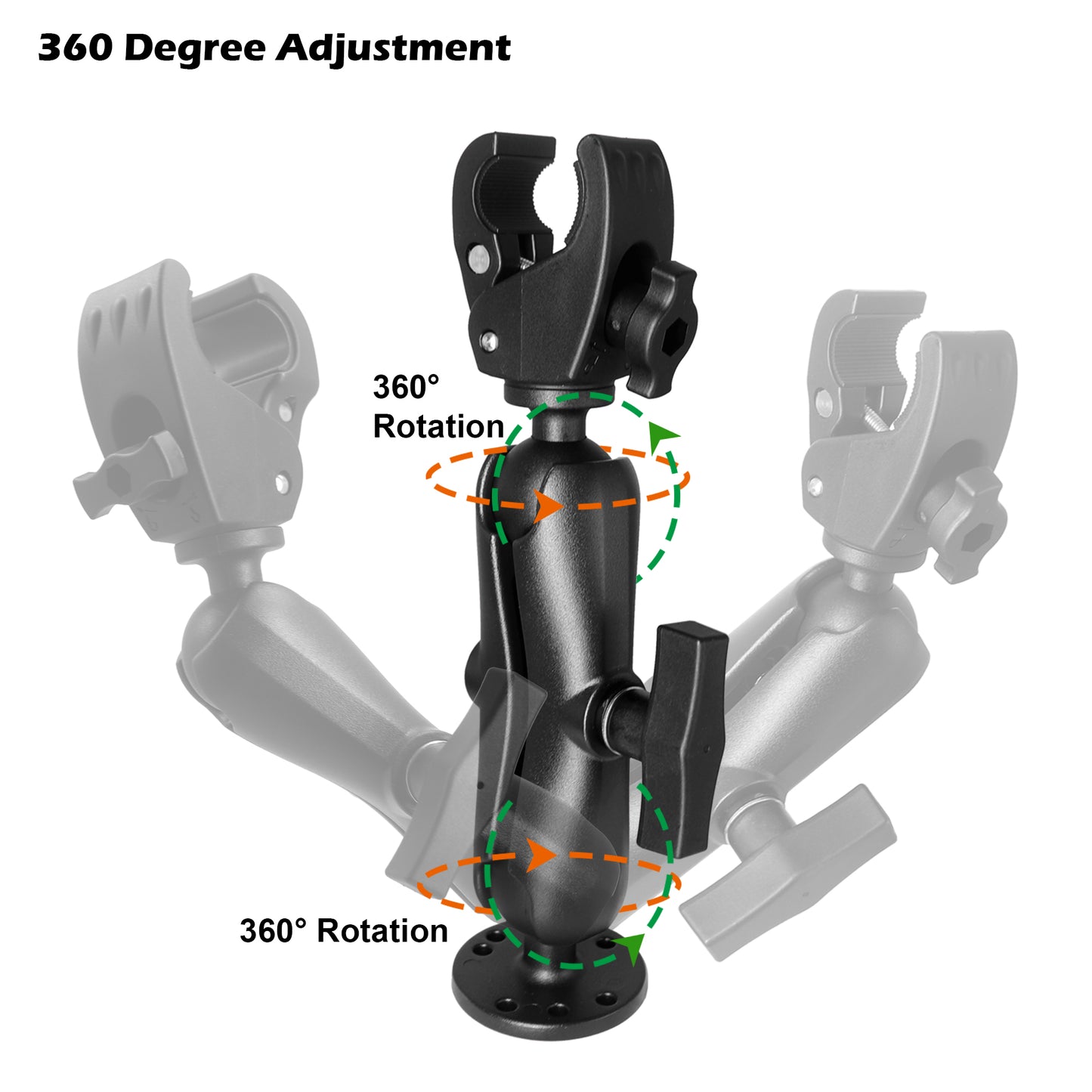 Stabilisateur de moteur de pêche à la traîne en aluminium WINDFRD, force de préhension et portée accrues grâce à une boule de 1,5" et un bras de 5,9", accessoires de bateau réglables pour Minn Kota, Rhodan