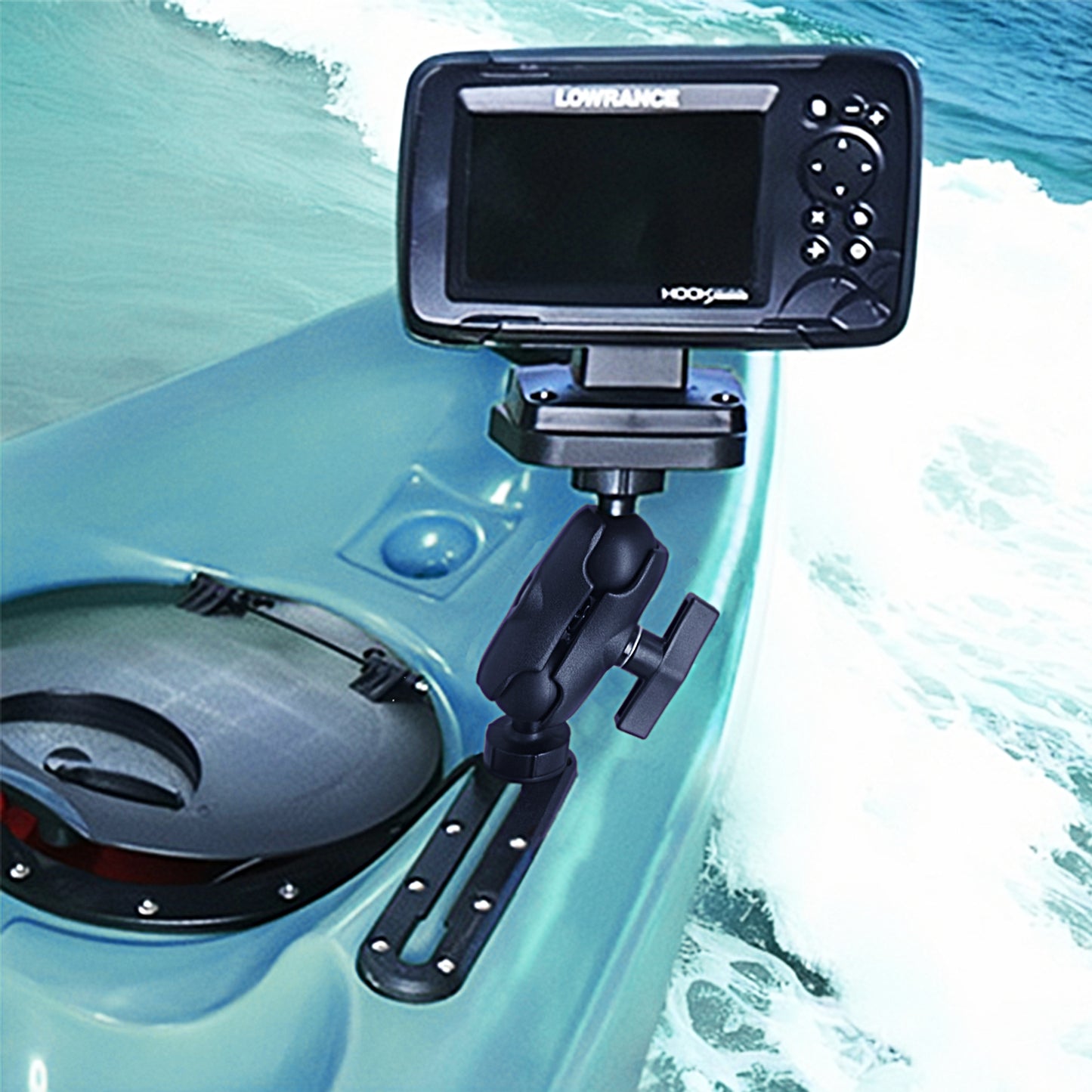 Support pour sondeur, boule de commande avec fixation par boulon en T, support électronique/sondeur marin avec boule de 1,5" (taille C) pour bateau, compatible avec Garmin, Lowrance et autres