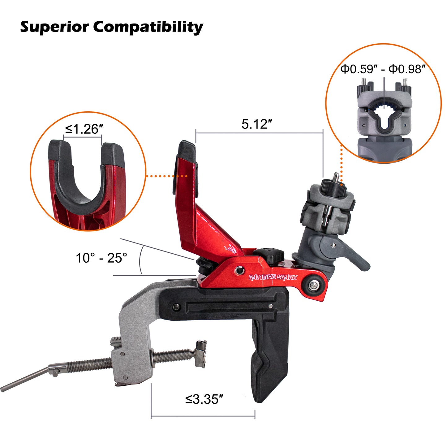WINDFRD Offshore Trolling Fishing Rod Holder with Enlarge Clamp for Boat, Heavy-Duty for Big Game Fishing Rod, Innovative 1S Quick Release