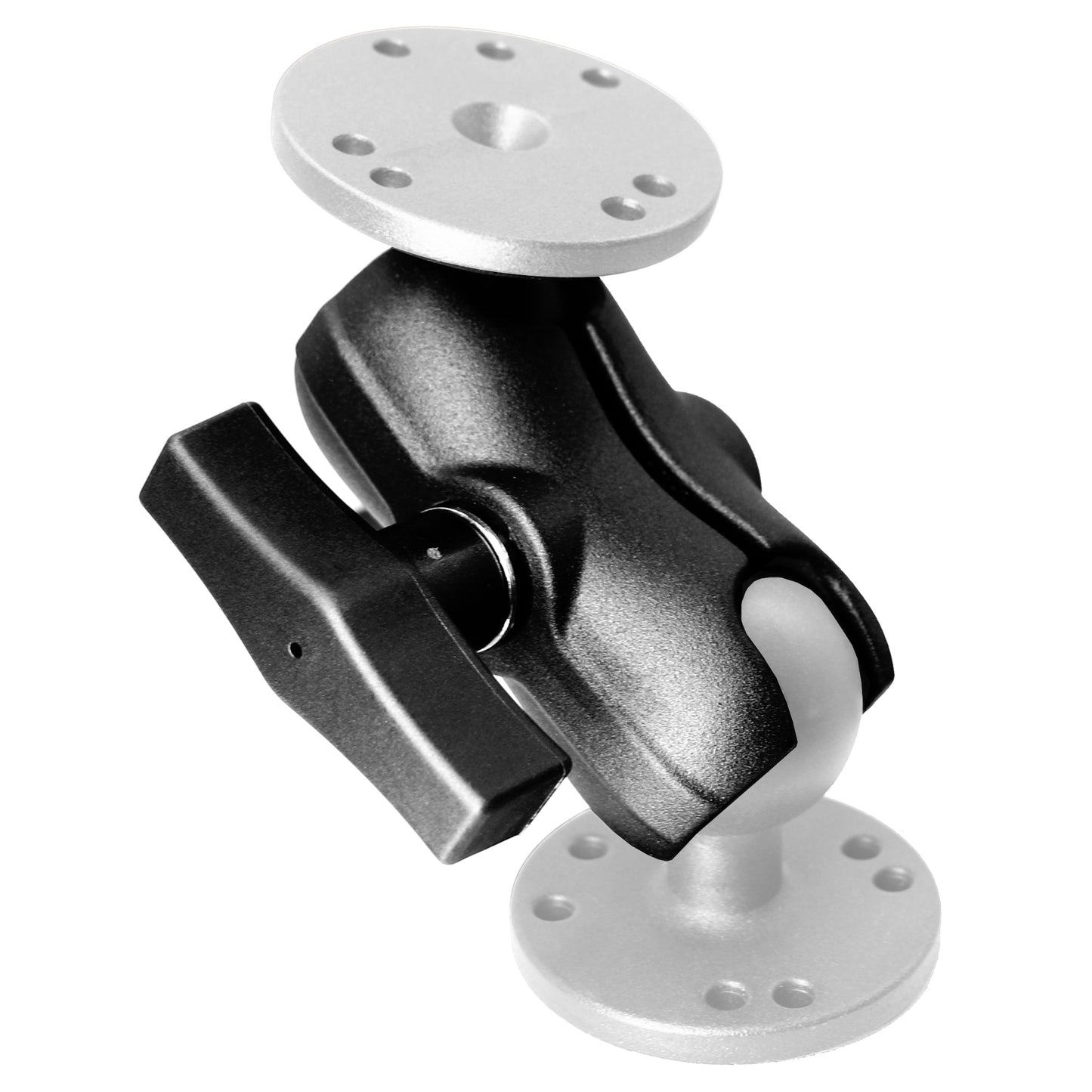 Bras court en aluminium (3,35") à double douille pour accessoires à rotule de 1,5"/taille C/38 mm, pince puissante, compatible avec les supports RAM, iBolt et plus encore.