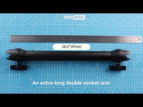 Aluminum Extension(18.3"/46.5cm) Double Socket Arm for 1.5 Inches / C Size / 38mm Ball Accessories