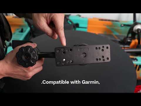 All Aluminium Fish Finder/Chartplotter Mount, 360° Swivel Adjustable, Securely Holds 7" to 16" Screens (Rails&Flat Mounting)