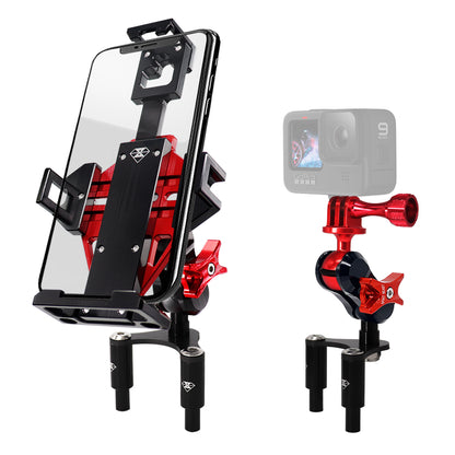 Motorcycle Phone Mount with Action Camera Adapter