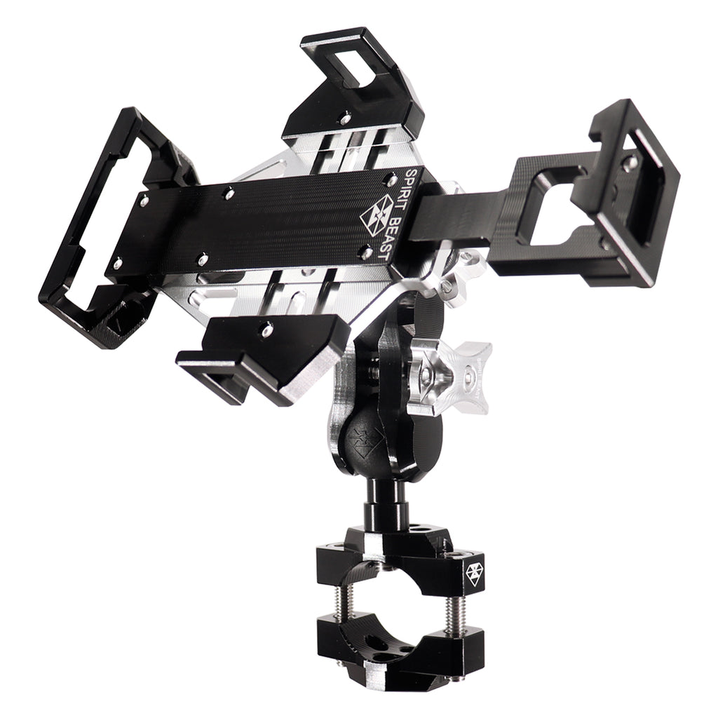 CNC All Metal Motorcycle Phone Mount (Silver)