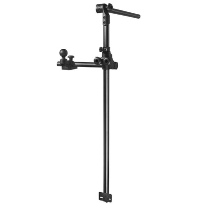 Support de perche pour sondeur Livescope pour kayak, support de sondeur LiveScope pour Garmin et Lowrance, base perforable avec rotule de 1,5", compatible avec les supports RAM, bras à double douille de taille C (long)