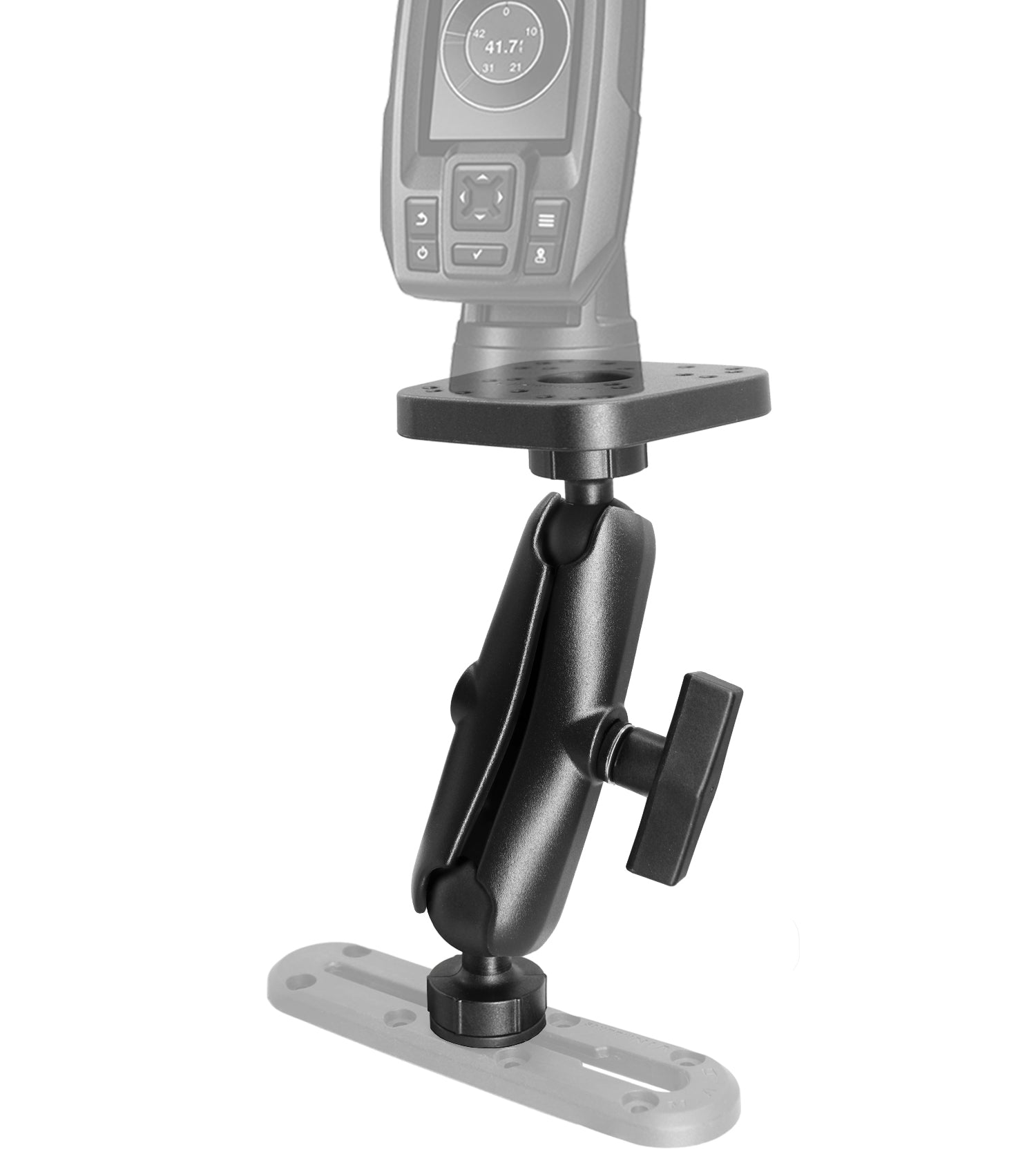 Fish Finder Mount, Track Ball with T-Bolt Attachment, Marine Electronic/Depth Finder Mount with 1.5" / C Size Ball for Boat, Compatible with Garmin, Lowrance and More