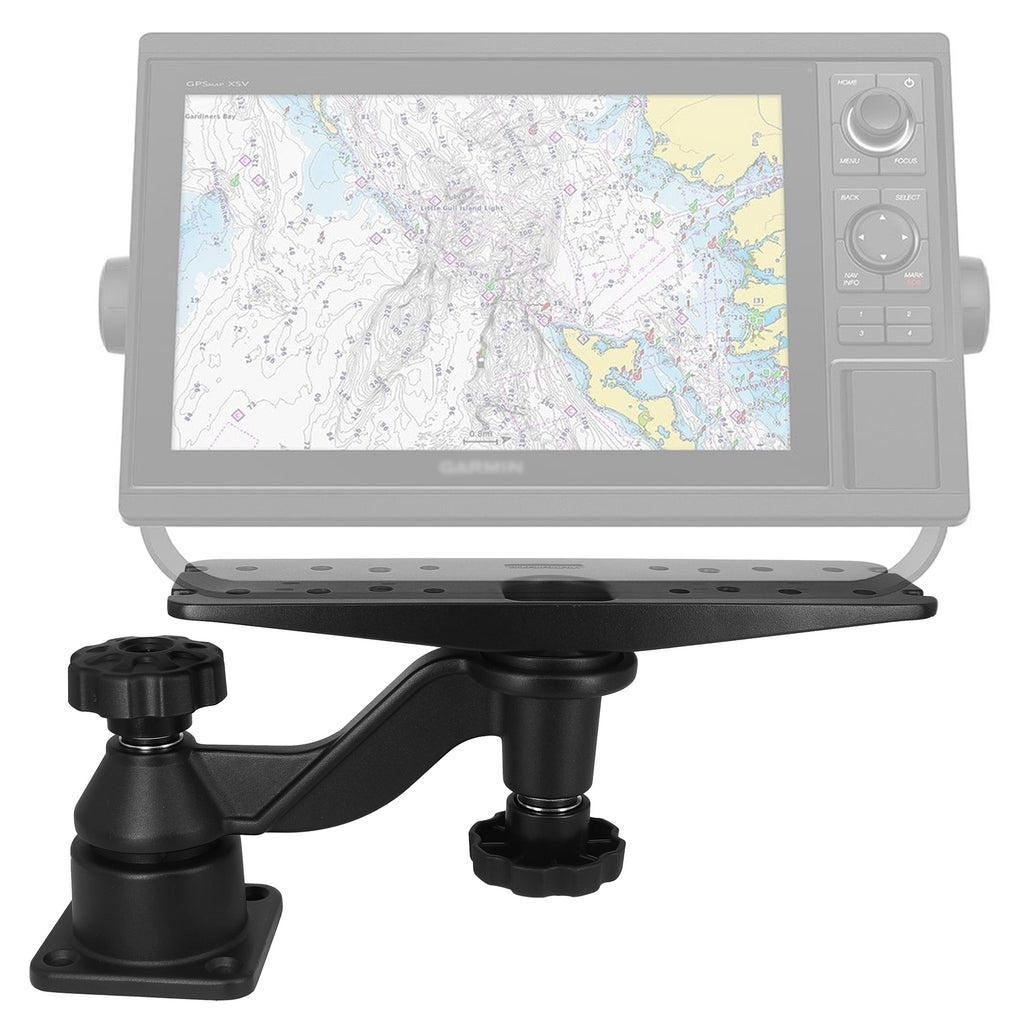 Support de sondeur WINDFRD tout aluminium pour sondeur de 9 à 12 pouces, bras renforcé, compatible avec Garmin, Lowrance et autres sondeurs de profondeur.