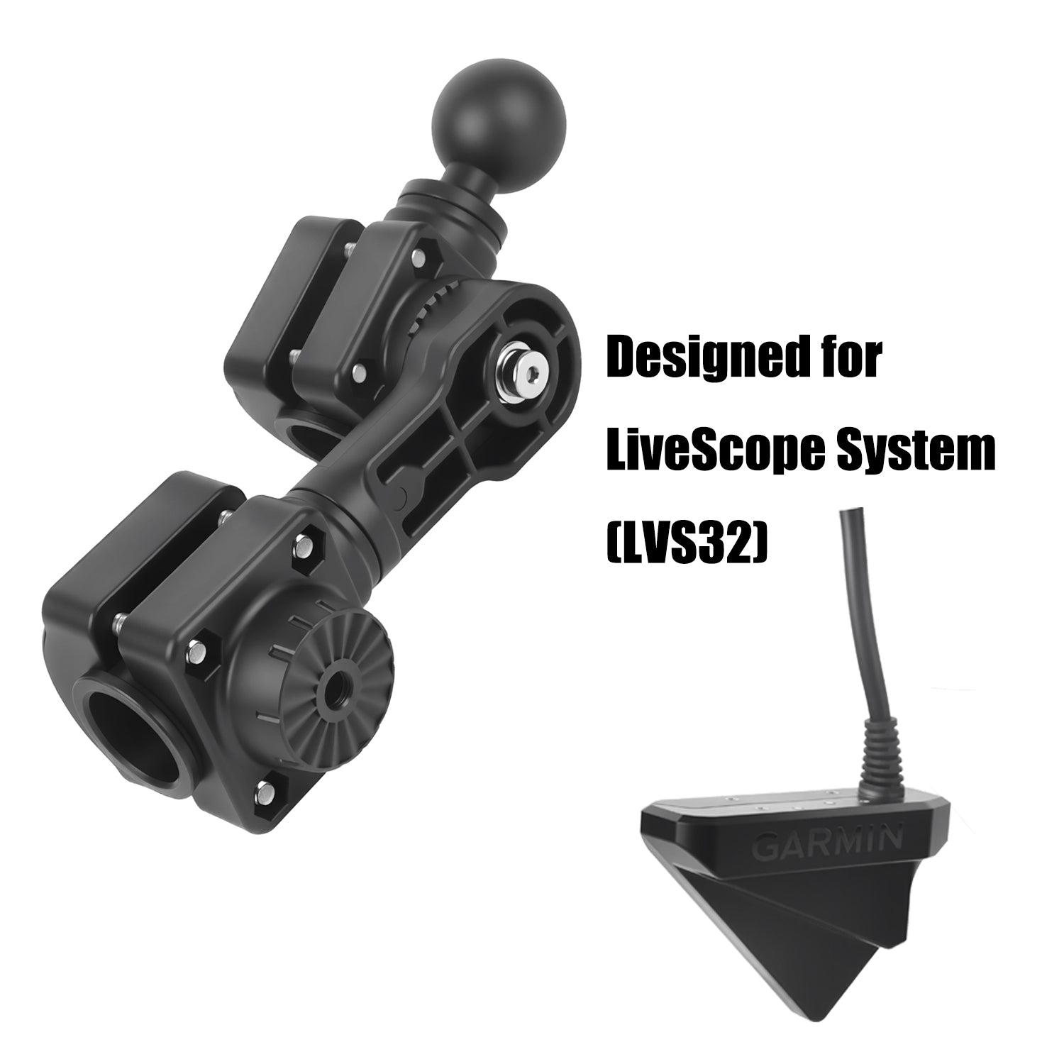 0 Degree Pole Mount with C Size/1.5'' Ball, Compatible with Garmin LiveScope System (LVS32), Replaces 010-12784-01