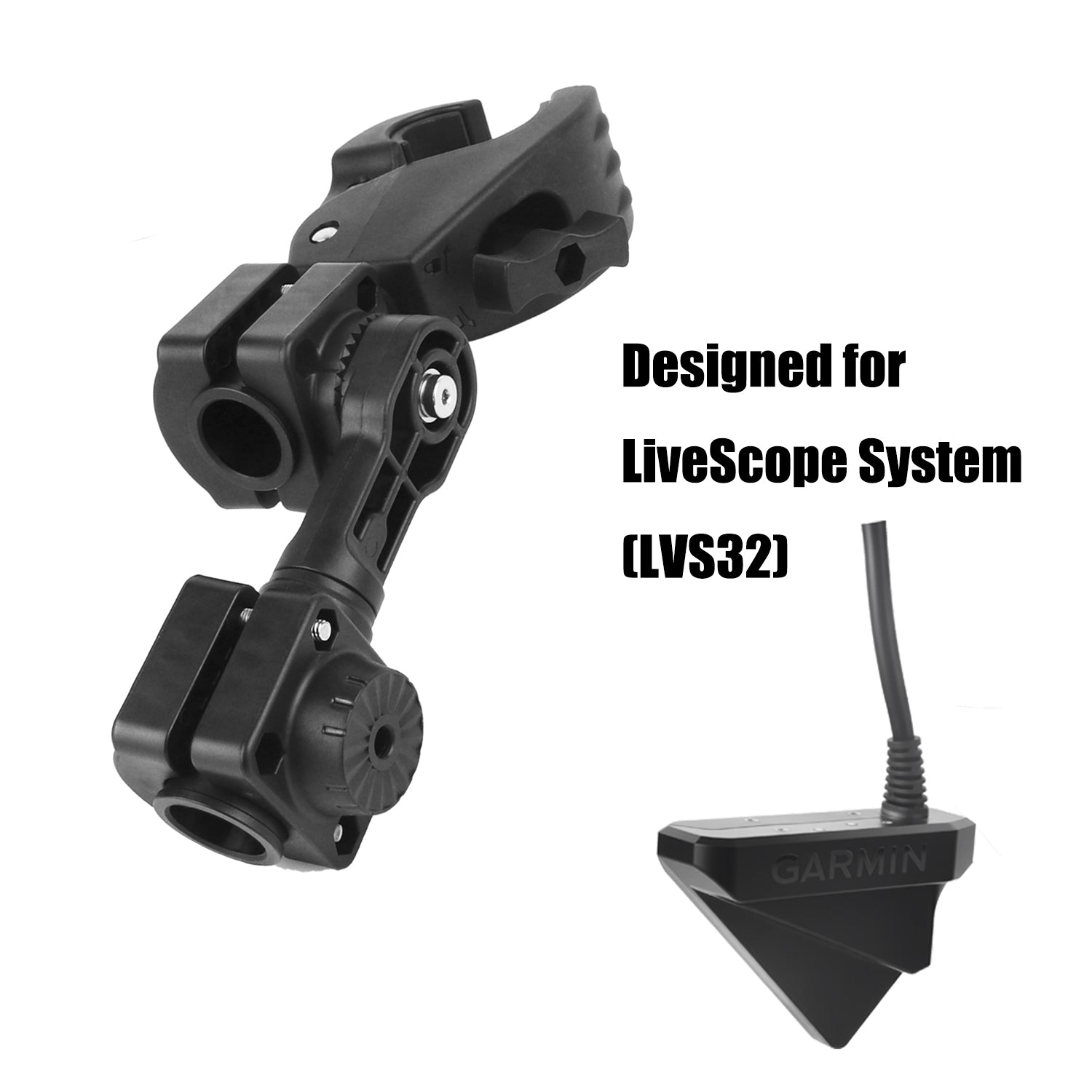 0 Degree Pole Mount with Clamp, Compatible with Garmin LiveScope System (LVS32), Replaces 010-12784-01