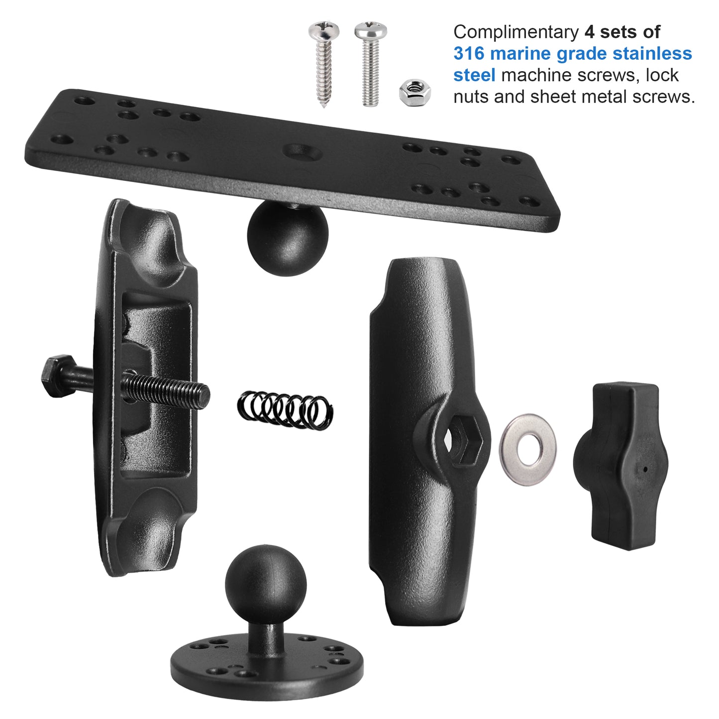 Aluminum Fish Finder Mount with 1" / B Size Ball