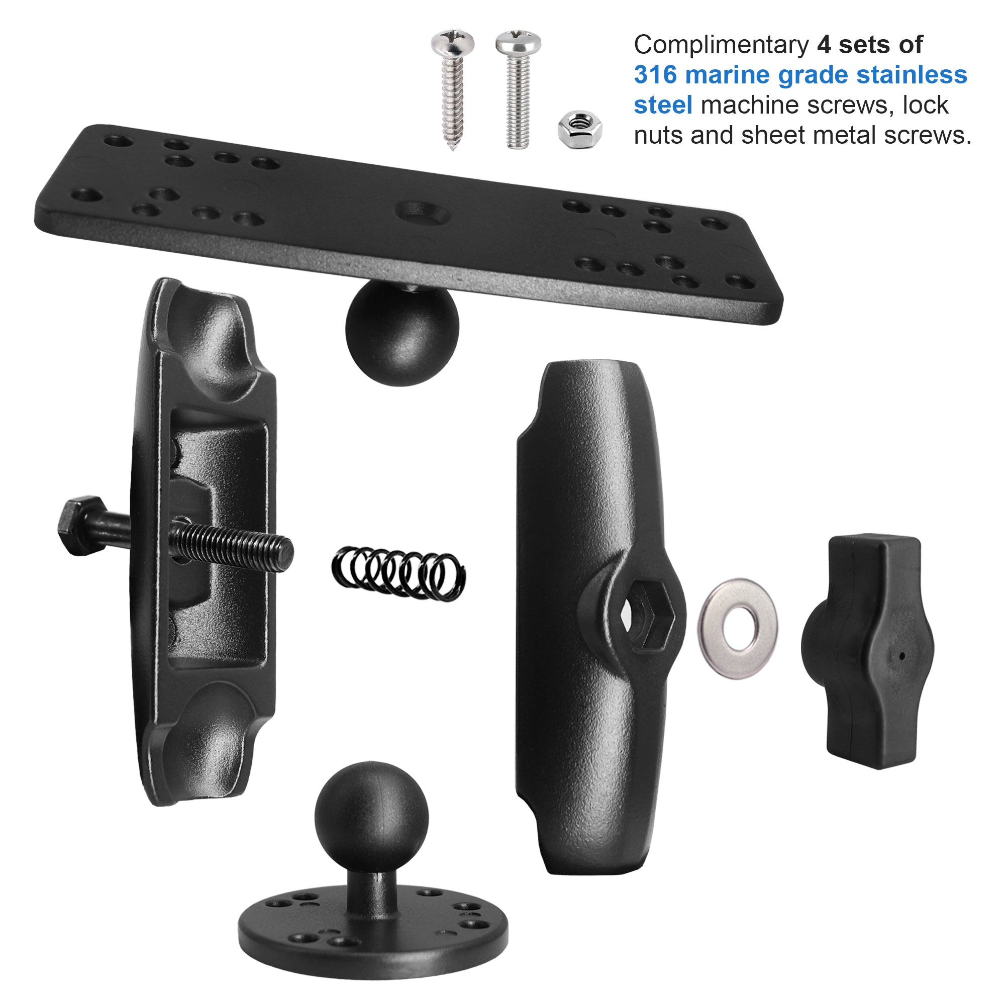 Aluminum Fish Finder Mount with 1" / B Size Ball