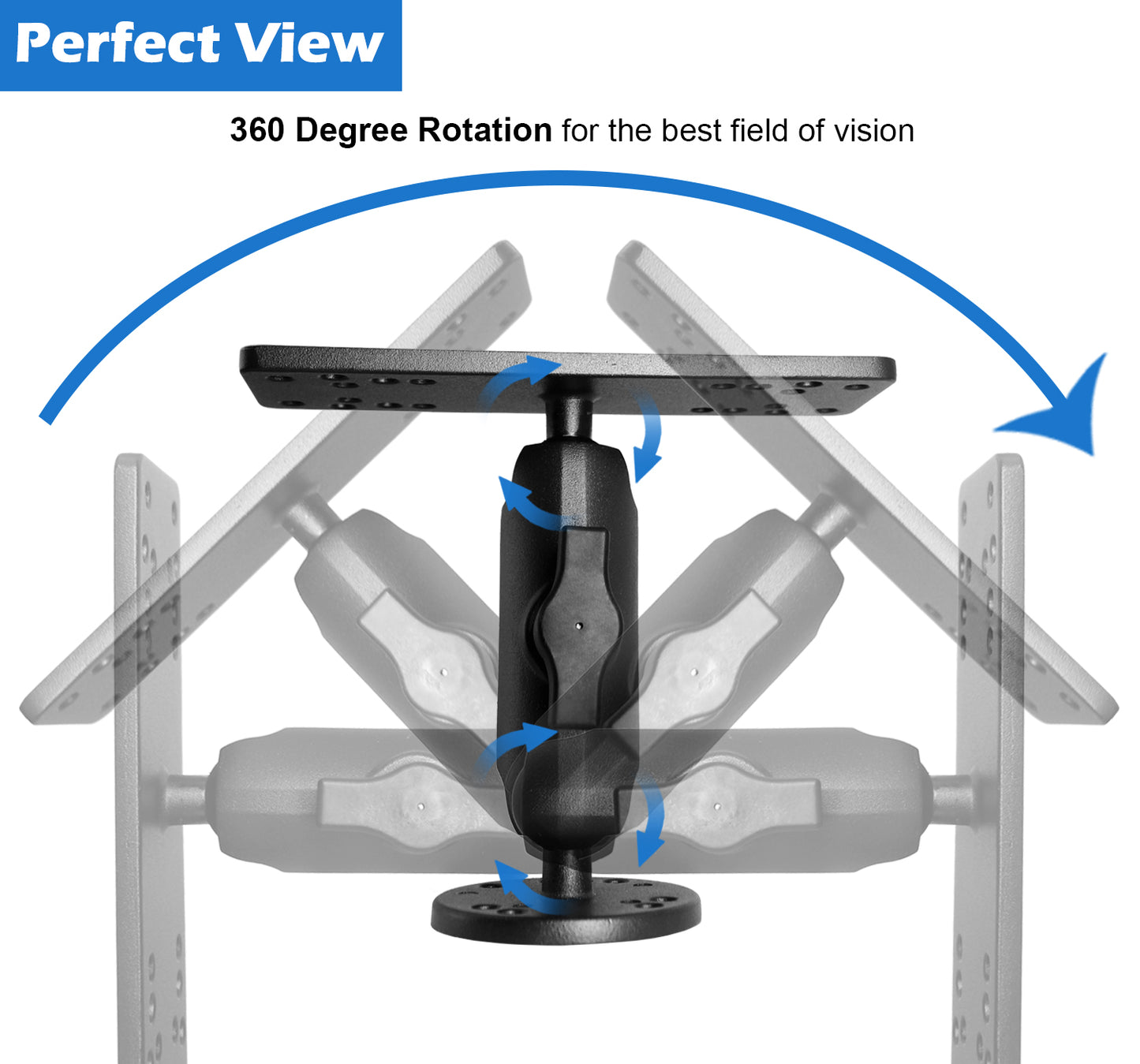 Aluminum Fish Finder Mount with 1" / B Size Ball