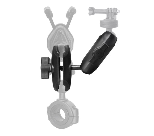 Bras double douille 2 en 1 en aluminium WINDFRD avec rotule de 2,5 cm, compatible avec support RAM, accessoires iBolt 2,5 cm/taille B/rotule de 25 mm, rotation à 360 degrés, bras de montage double réglable