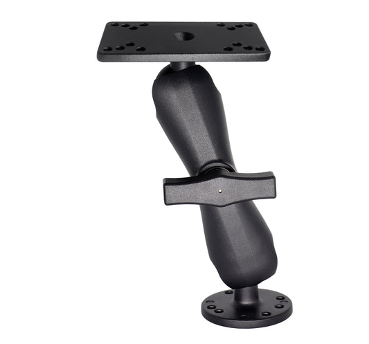 Support de sondeur à boule WINDFRD 1,5", support électronique marin à bras moyen, plaque de montage universelle avec adaptateurs à boule 1,5 pouces / 38 mm / taille C, compatible avec Hummingbird Helix 5,7 et plus.