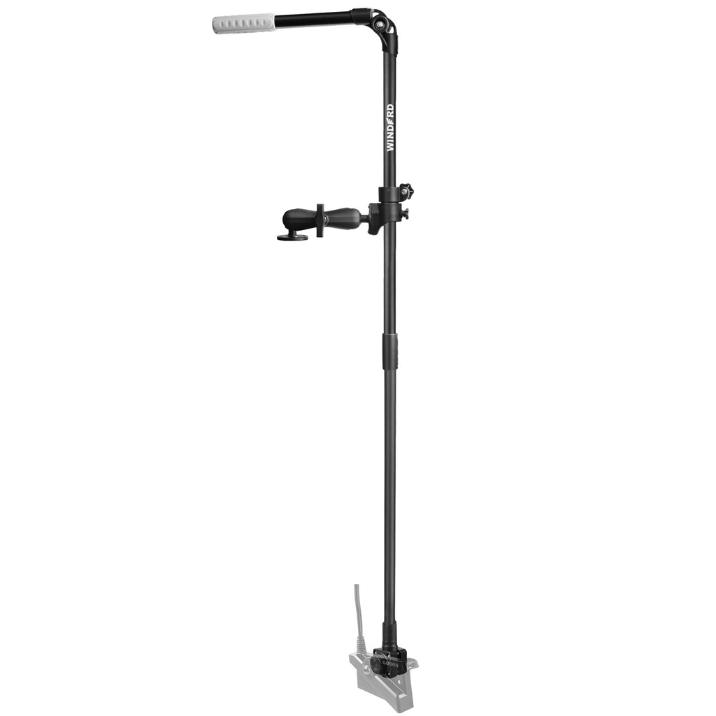 WINDFRD Livescope Transducer Pole Mount for Kayak/Boat, 0 Degree Pole Mount Compatible with Garmin LiveScope Plus LVS34, Includes Luminous Handle Sleeve and T-Bolt Attachment