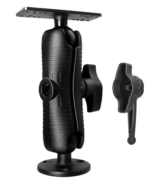 WINDFRD All Aluminum D Size/2.25" Ball Fish Finder Mount with wrench for 7" to 16" Large Fishfinder, Compatible with Garmin, Lowrance, Humminbird and More Marine Electronic Depth Finder