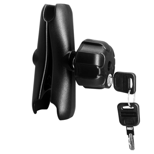 Bras à double douille WINDFRD en aluminium de 1,5" (3,8 cm) de longueur moyenne (15 cm) avec système de bouton antivol, compatible avec les supports RAM, iBolt et autres accessoires de 38 mm (taille C), pour sondeur, support de tablette et camion.