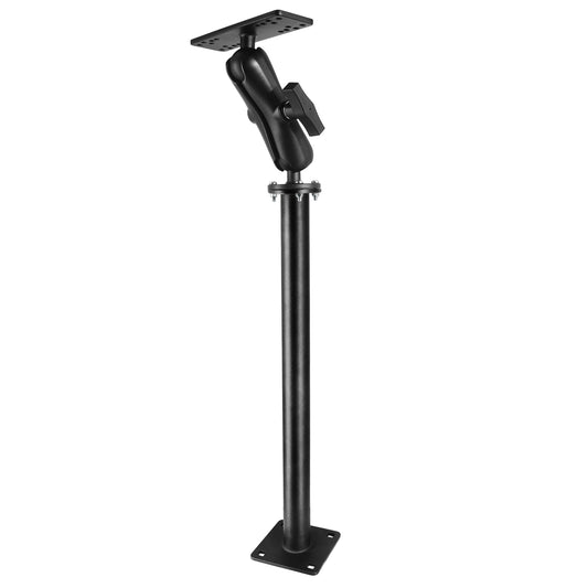 WINDFRD All Aluminum Fish Finder Mount with 17" Long Shaft and 1.5" Ball/C Size 5.9" Adjustable Arm, Marine Electronic/Depth Finder Mount, Compatible with Garmin, Lowrance, Humminbird and More