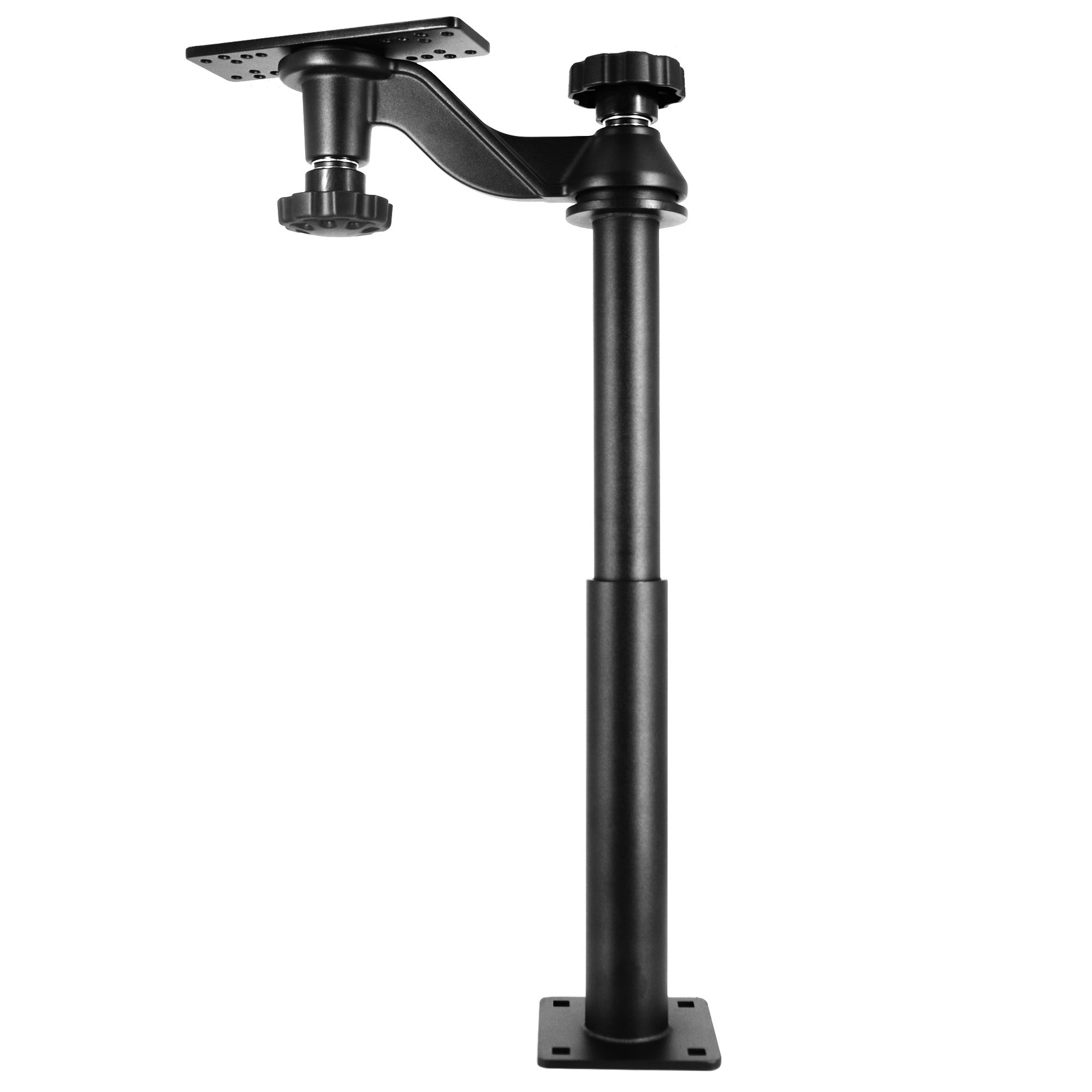 Aluminum Height Telescopic Fish Finder Mount, Marine Electronics Mount with Horizontal Swing Arm for 5"-12" Large Depth Finder Display, Compatible with Garmin, Lowrance, Humminbird and More