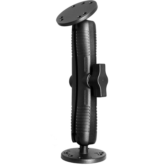 Support à double rotule 1" avec deux plaques rondes AMPS, bras en aluminium long (17 cm/6,7") et adaptateurs à rotule 1"/25 mm/taille B, compatible avec RAM, Arkon, iBolt et plus encore.