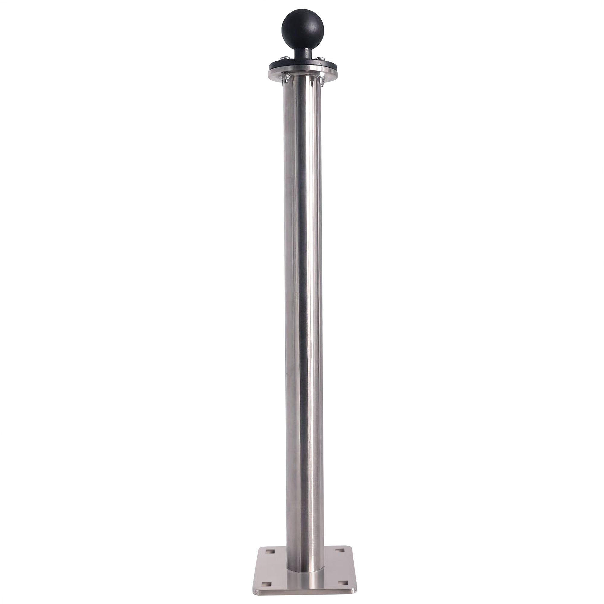 All Stainless steel 1.5" Ball Mount Base with 17" Long Arm, C Size Ball Adapter for Tablets/Fish Finders (Metallic)
