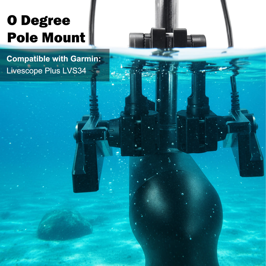 0 Degree Pole Mount Compatible with Garmin LiveScope Plus LVS34, Dual-Side Scan, Replaces 010-13228-03 (Double Mounts)
