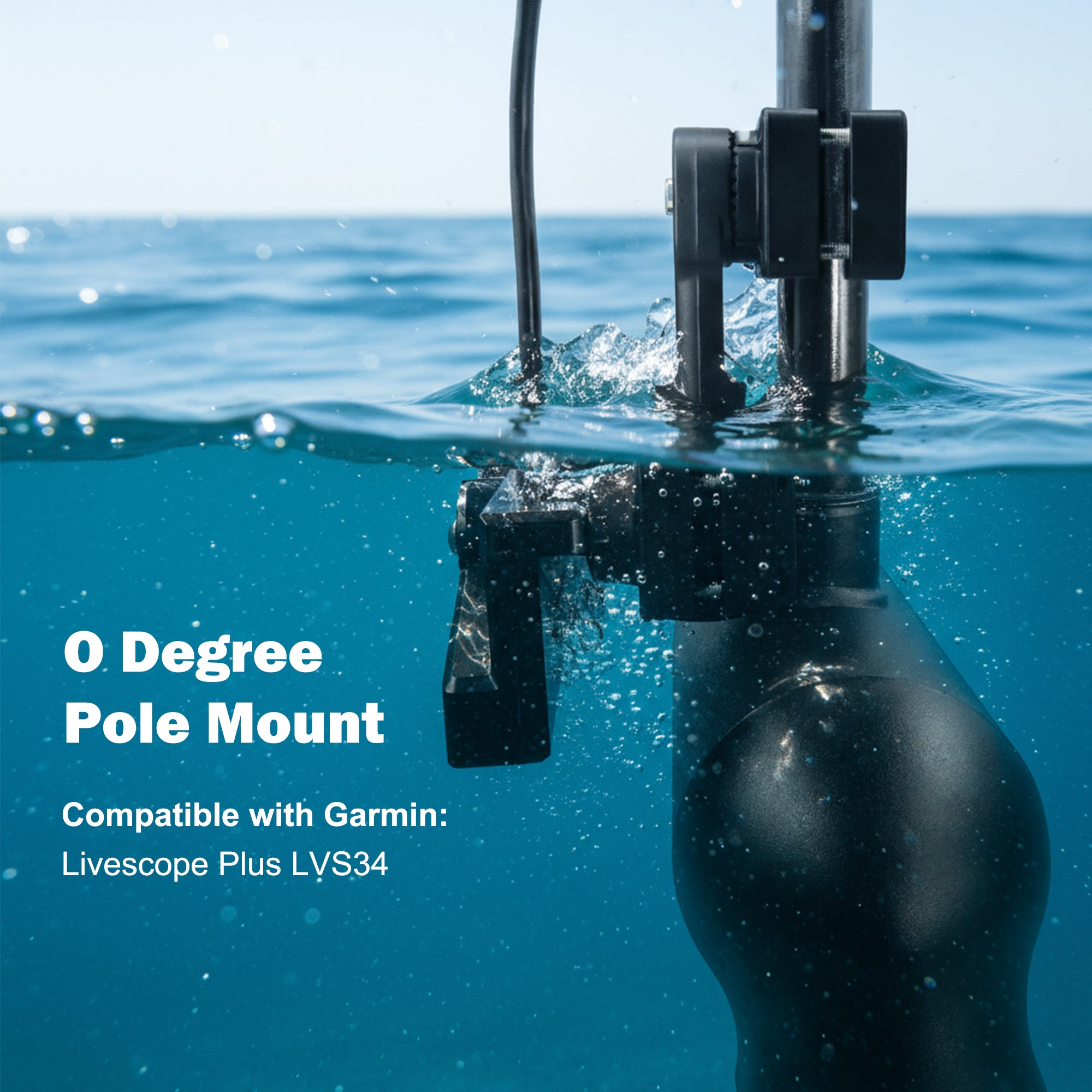 0 Degree Pole Mount Compatible with Garmin LiveScope Plus LVS34, Replaces 010-13228-03