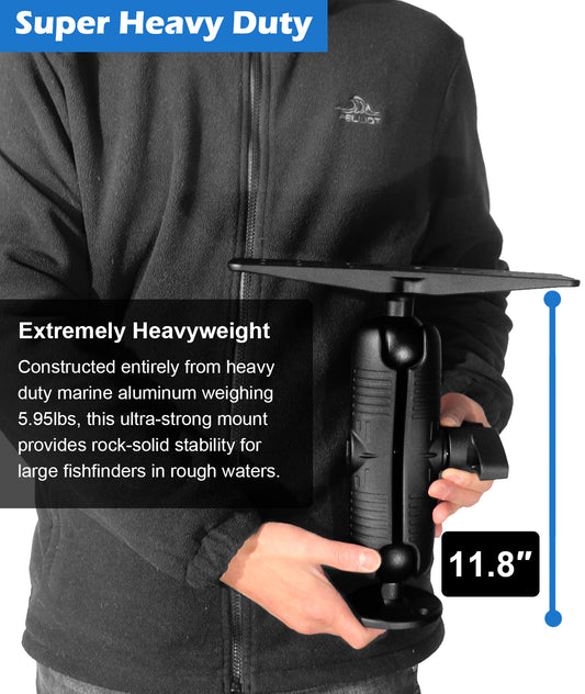 2.25" / D Size Ball Fish Finder Mount with Medium Arm, Super Load-Bearing Marine Electronic/Depth Finder Mount for Boat, Compatible with Garmin, Lowrance, Humminbird and More