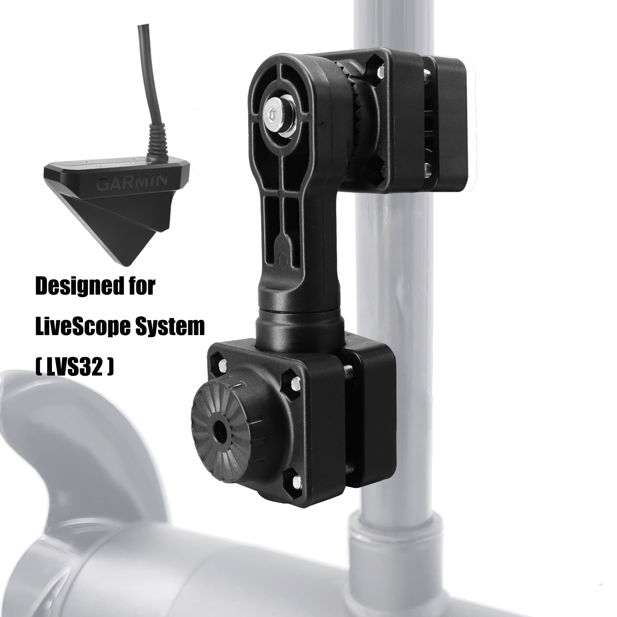 0 Degree Pole Mount Compatible with Garmin LiveScope System (LVS32), Replaces 010-12784-01