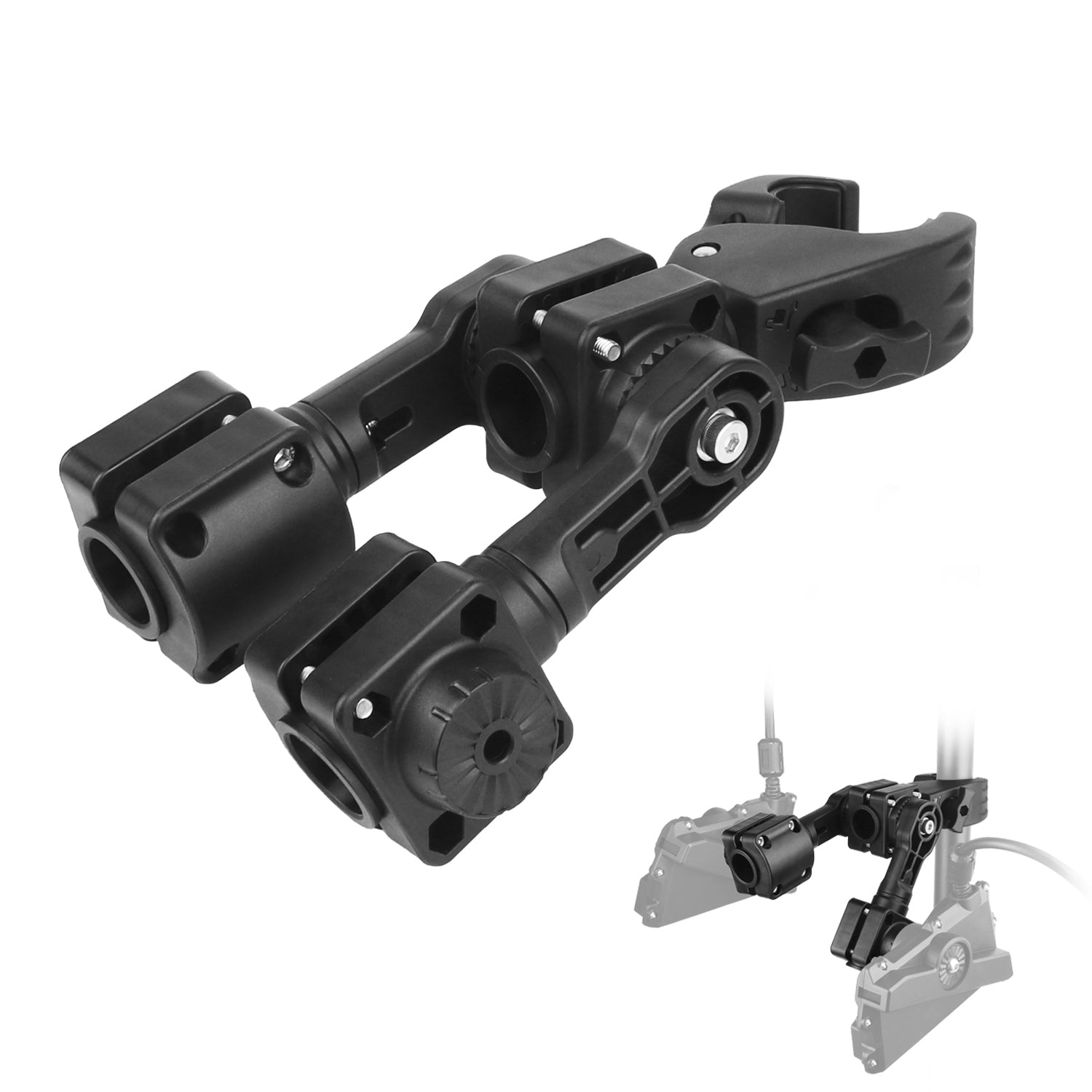 0 Degree Pole Mount with Clamp, Compatible with Garmin LiveScope Plus LVS34, Replaces 010-13228-03 (Double Mounts)