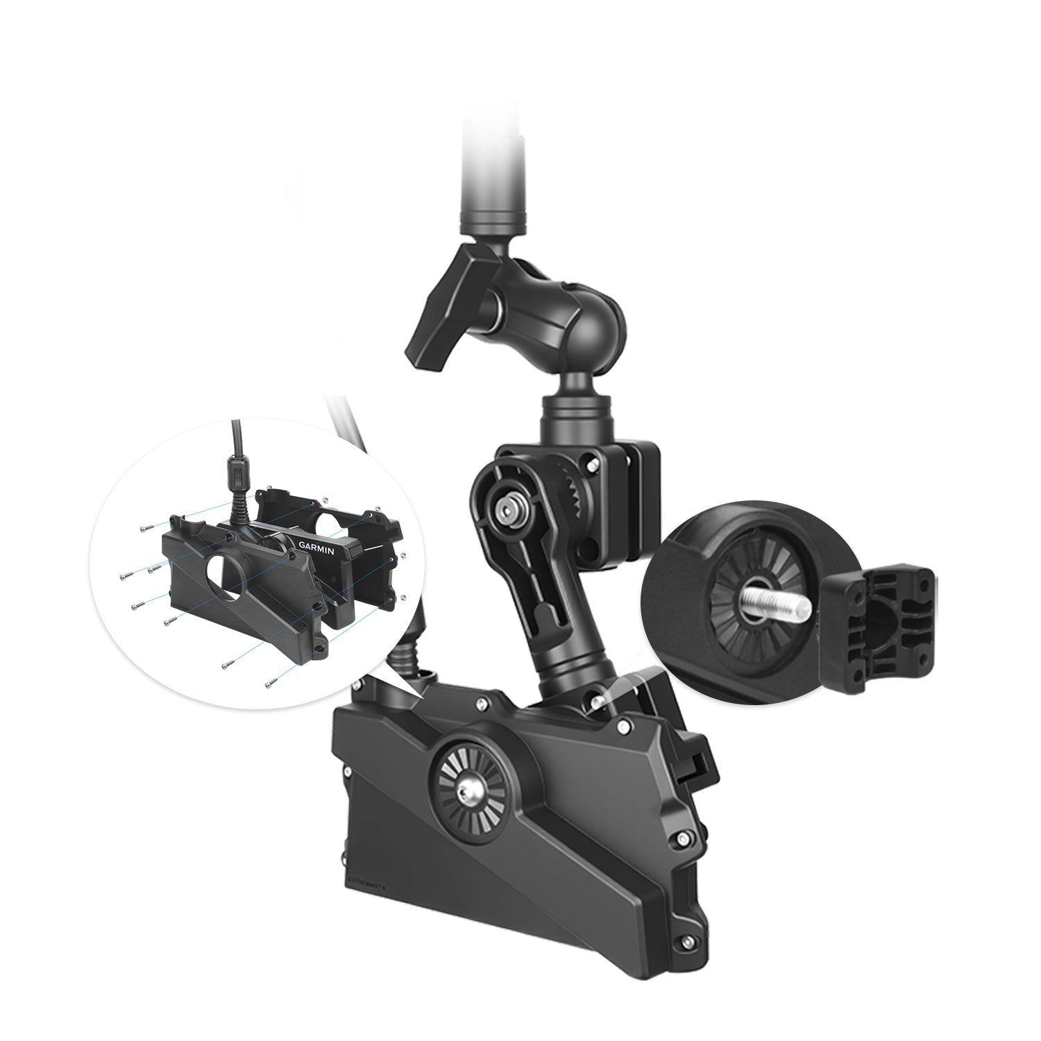 0 Degree Pole Mount with C Size/1.5'' Ball, Compatible with Garmin LiveScope Plus LVS34, Replaces 010-13228-03