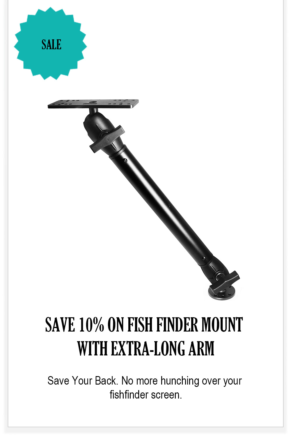 1.5" Ball Fish Finder Mount with 18.3" Arm